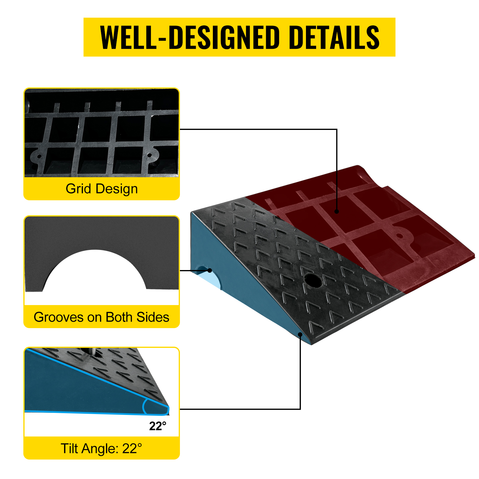 VEVOR Rubber Curb Ramp, 6