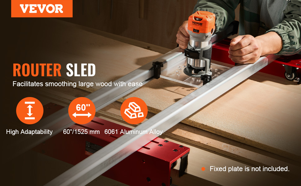 VEVOR Router Sled, 1525 mm, Portable and Easy to Adjust Slab Flattening