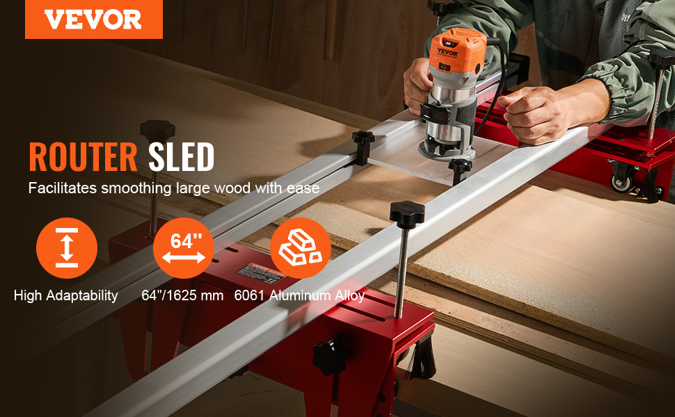 VEVOR Router Sled, 64 inches, Portable and Easy to Adjust Slab ...