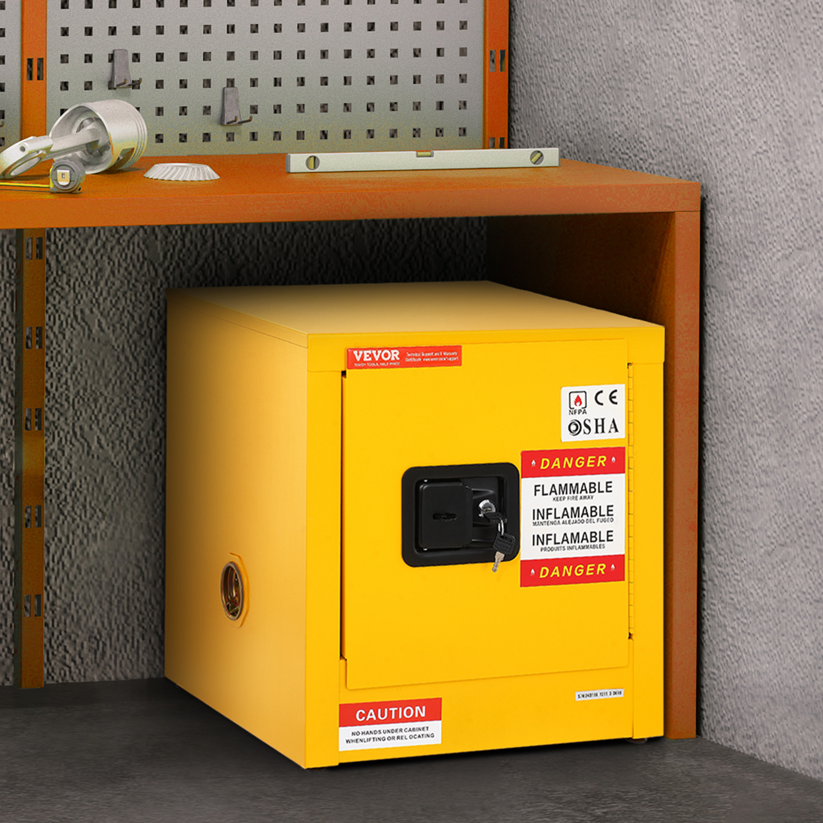 11/12/16/30/45Ga Safety Storage Cabinet Yellow Flammable Welded Bin Fireproof - Picture 10 of 62
