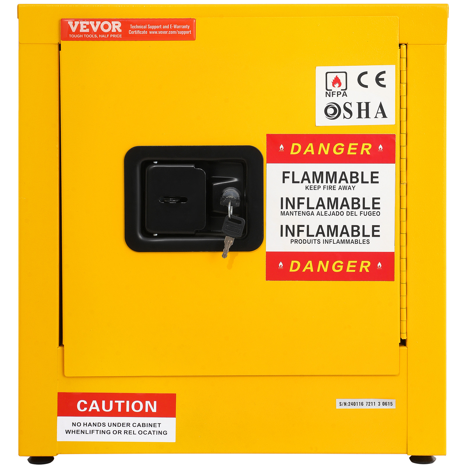 11/12/16/30/45Ga Safety Storage Cabinet Yellow Flammable Welded Bin Fireproof - Picture 12 of 62