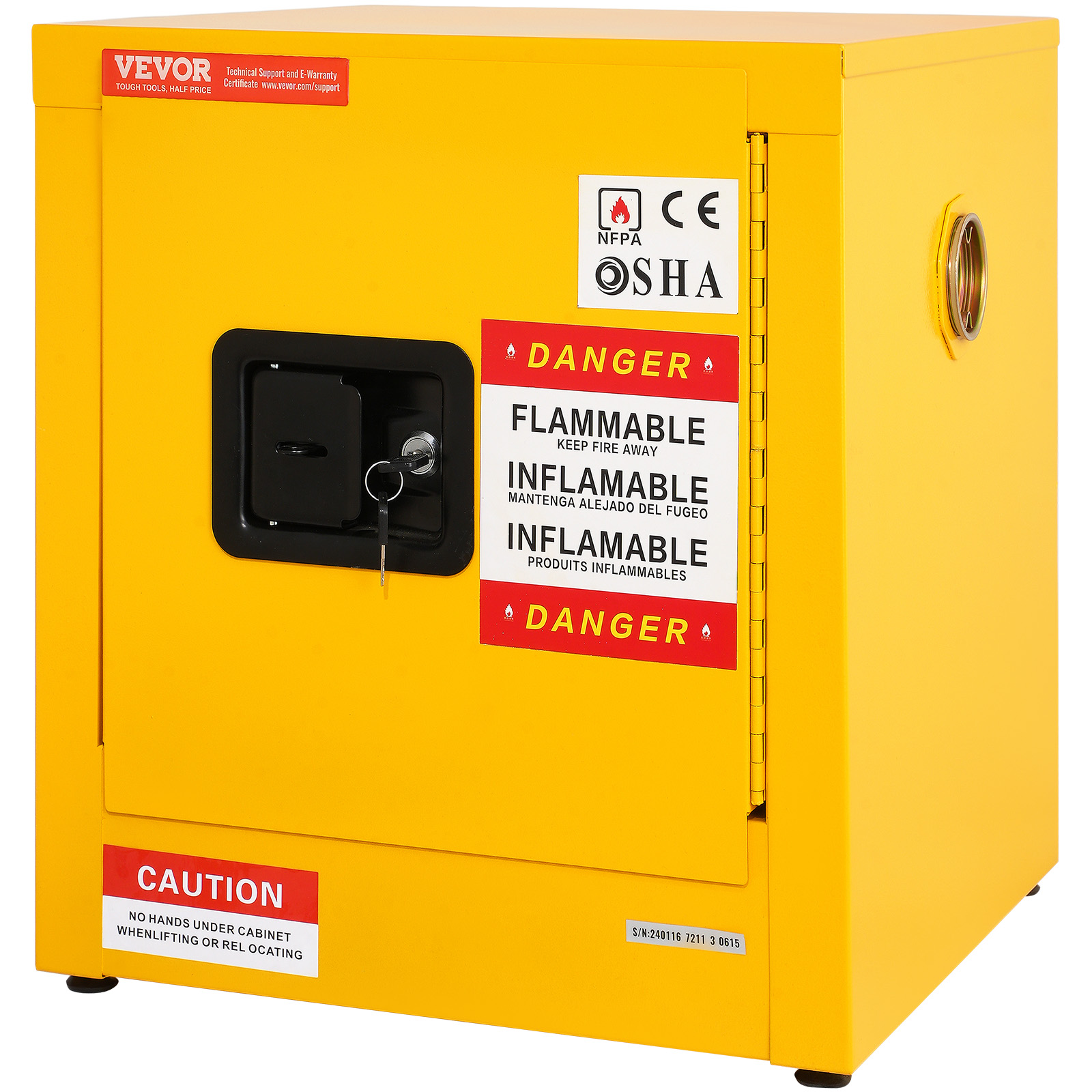 11/12/16/30/45Ga Safety Storage Cabinet Yellow Flammable Welded Bin Fireproof - Picture 13 of 62