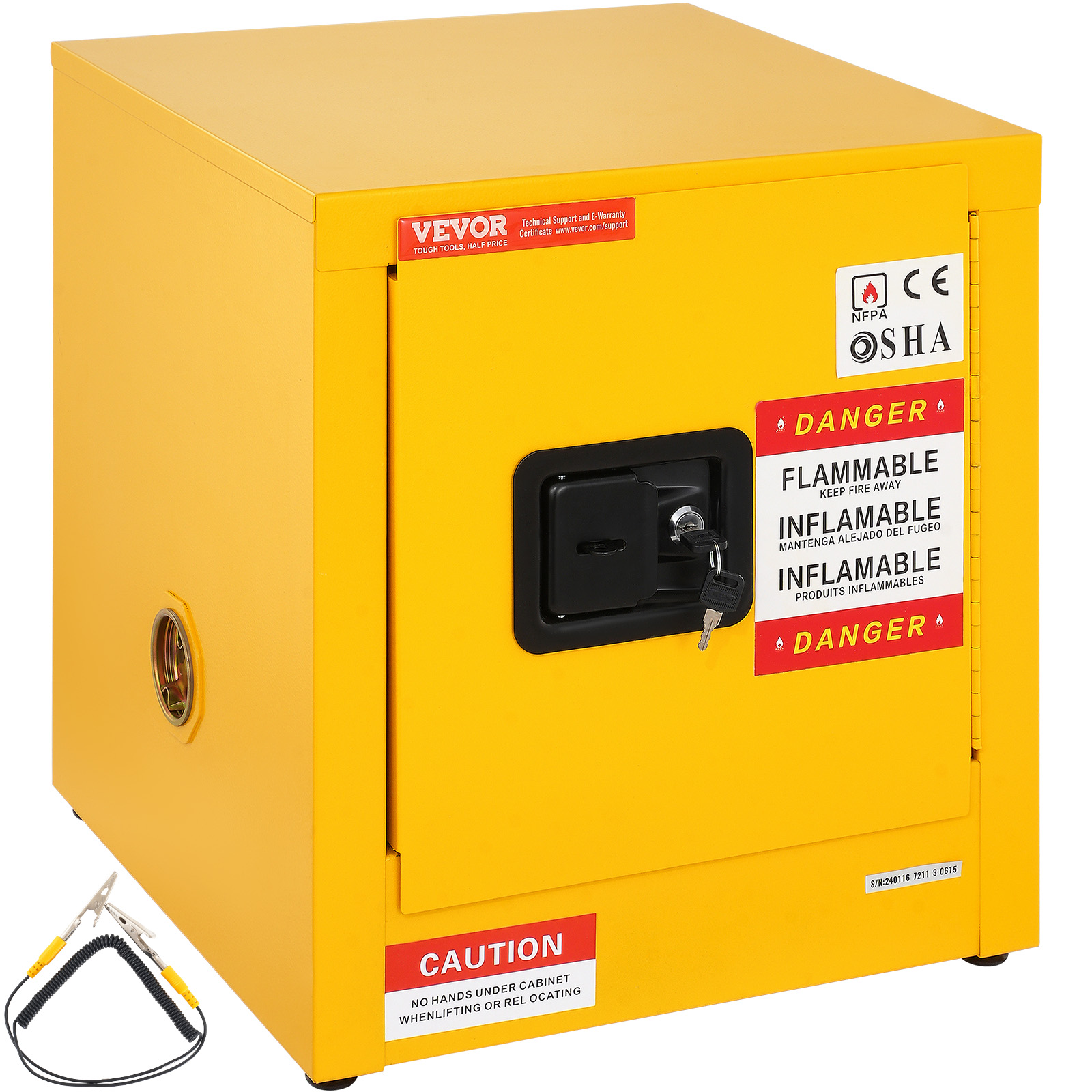 11/12/16/30/45Ga Safety Storage Cabinet Yellow Flammable Welded Bin Fireproof - Picture 11 of 62