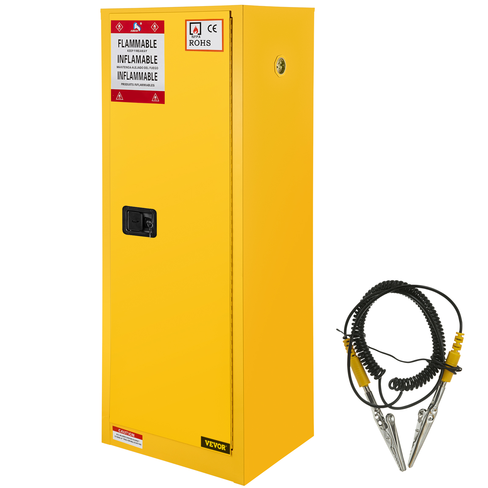 Flammable Storage Cabinet,12 gals,yellow galvanized steel