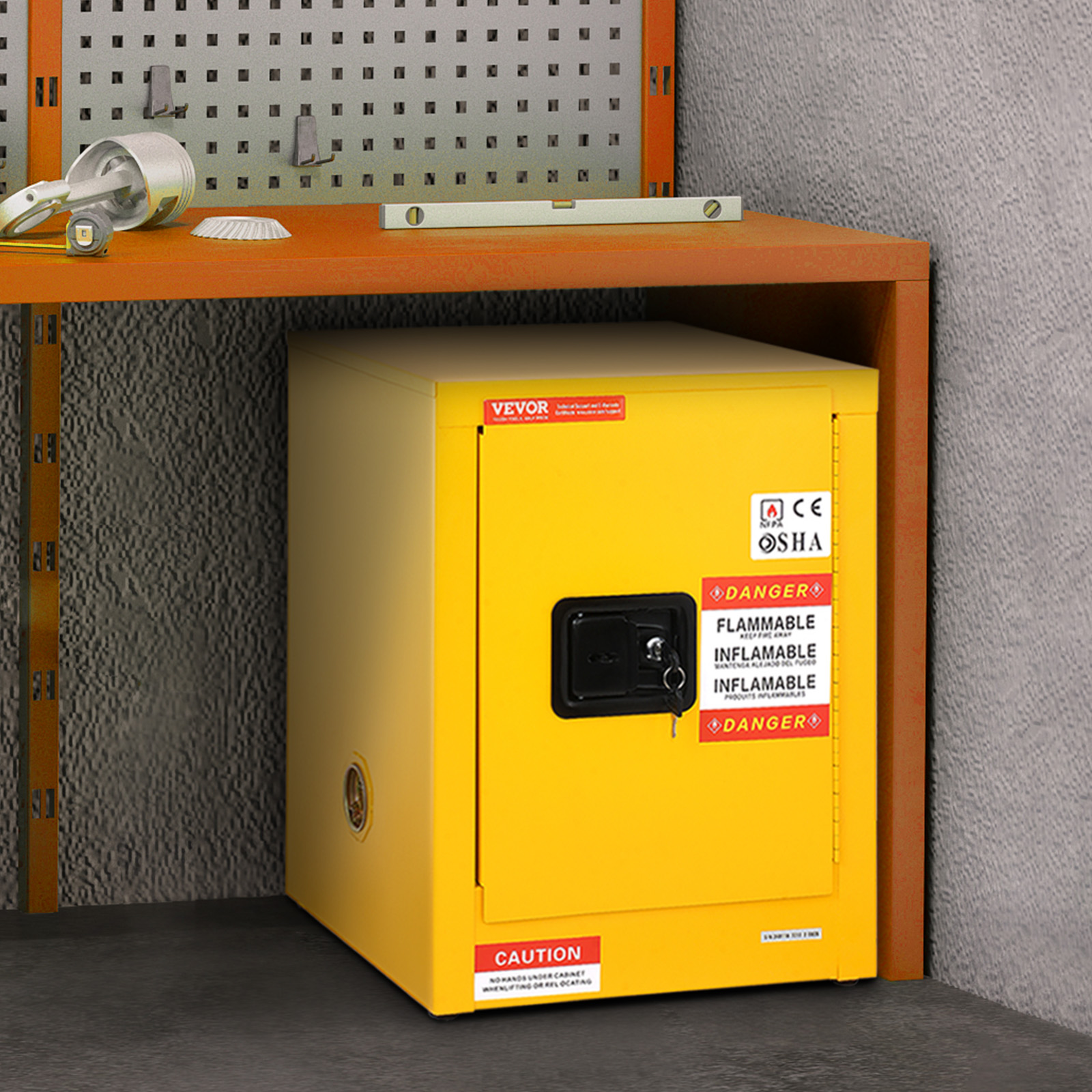 11/12/16/30/45Ga Safety Storage Cabinet Yellow Flammable Welded Bin Fireproof - Picture 22 of 62