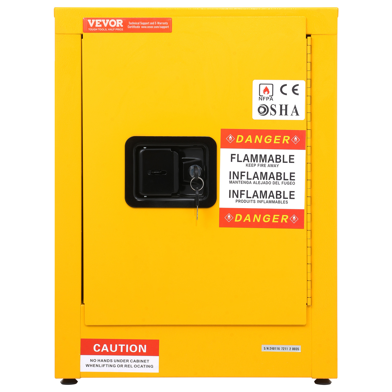 11/12/16/30/45Ga Safety Storage Cabinet Yellow Flammable Welded Bin Fireproof - Picture 24 of 62