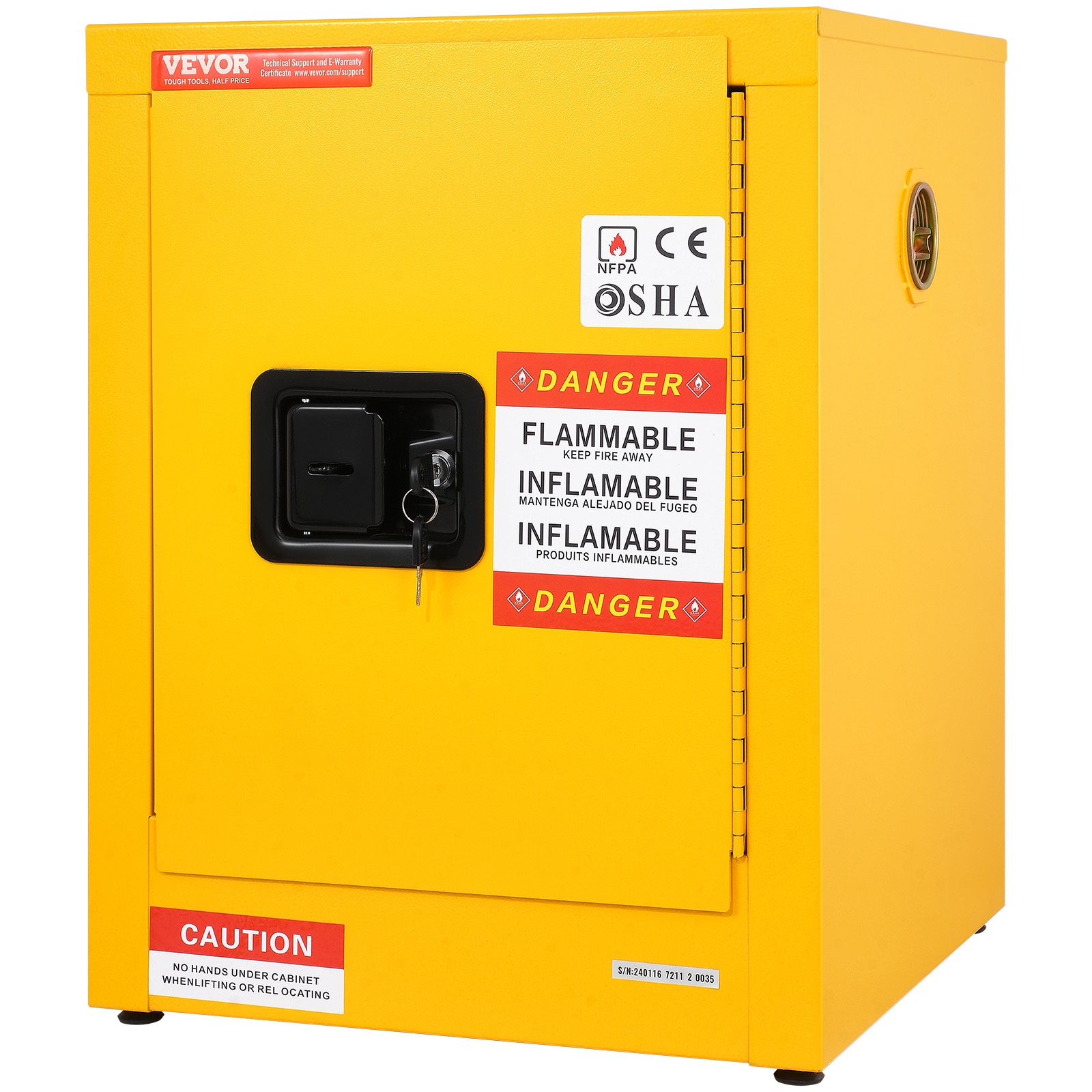 11/12/16/30/45Ga Safety Storage Cabinet Yellow Flammable Welded Bin Fireproof - Picture 25 of 62