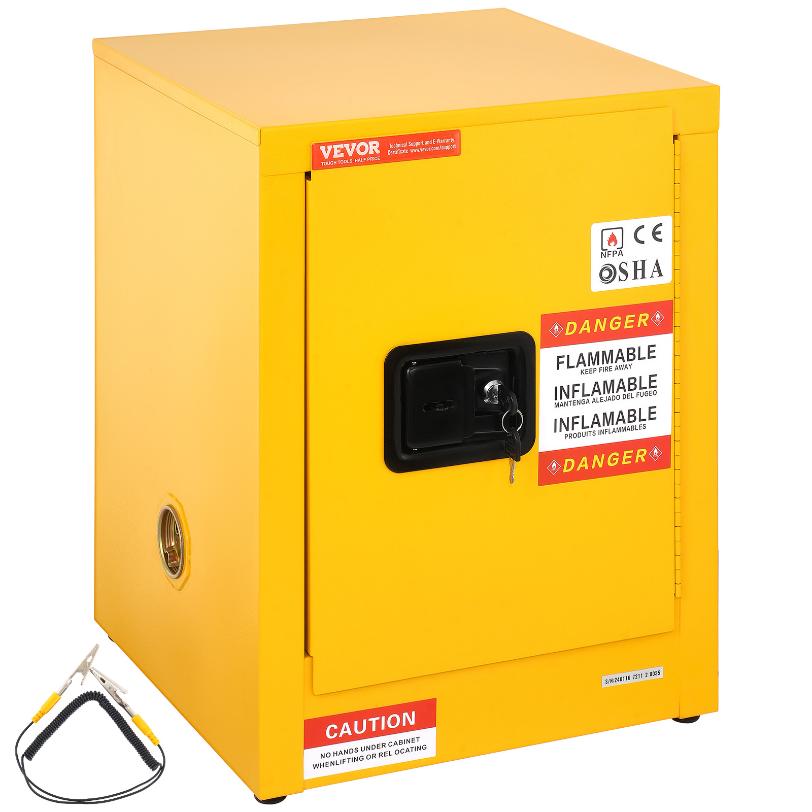 11/12/16/30/45Ga Safety Storage Cabinet Yellow Flammable Welded Bin Fireproof - Picture 23 of 62