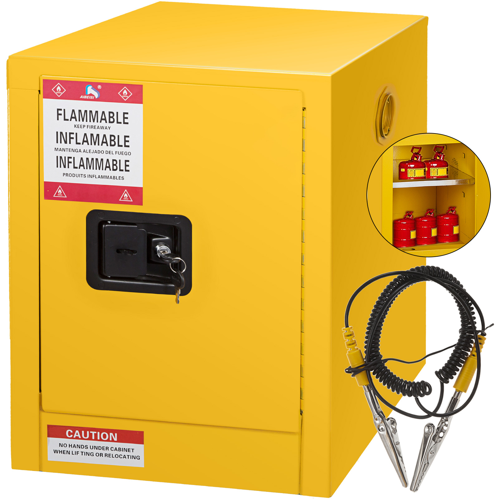 11/12/16/30/45Ga Safety Storage Cabinet Yellow Flammable Welded Bin Fireproof - Picture 15 of 62