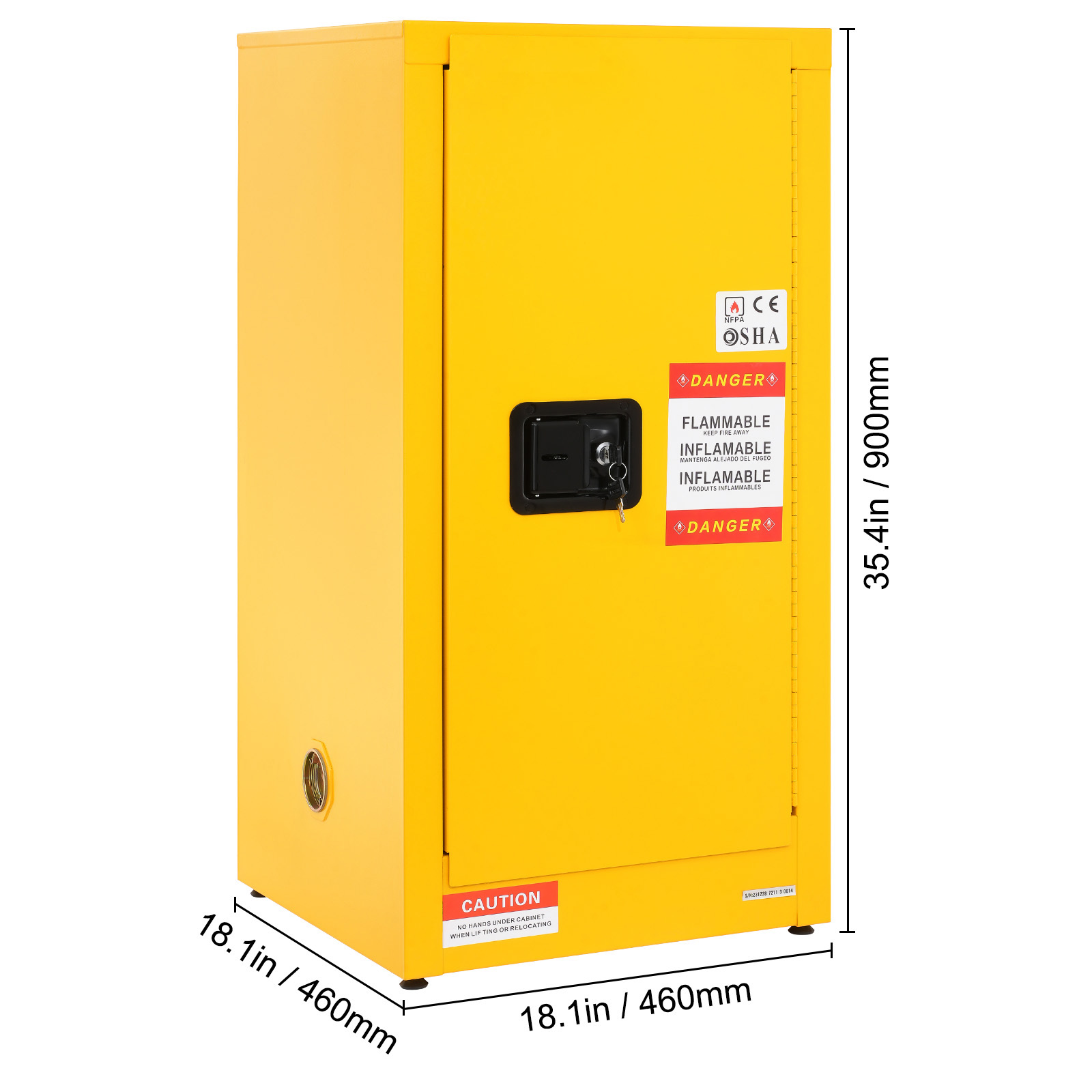 11/12/16/30/45Ga Safety Storage Cabinet Yellow Flammable Welded Bin Fireproof - Picture 46 of 62