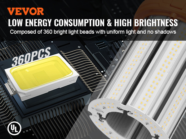 VEVOR LED Temporary Work Light, 150W, 20000lm Construction Lights, 5000K Portable Super Bright & Waterproof & Connected Up to 6 lights, Hanging Job Site Lighting for Indoor and Outdoor Lighting UL