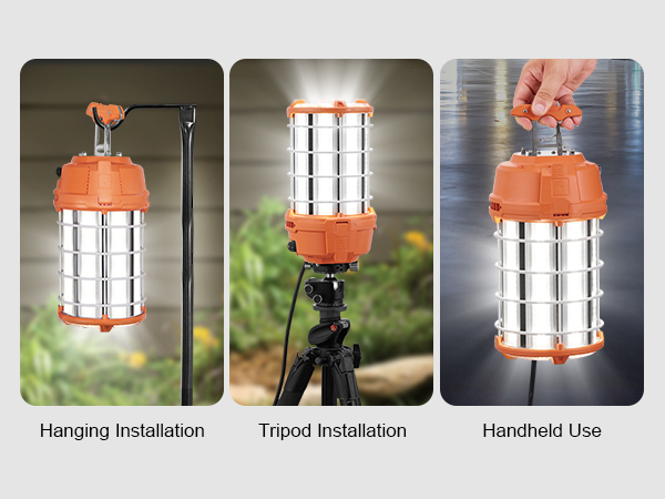 VEVOR LED Temporary Work Light, 150W, 20000lm Construction Lights, 5000K  Portable Super Bright  Waterproof  Connected Up to lights, Hanging Job  Site Lighting for Indoor and Outdoor Lighting UL