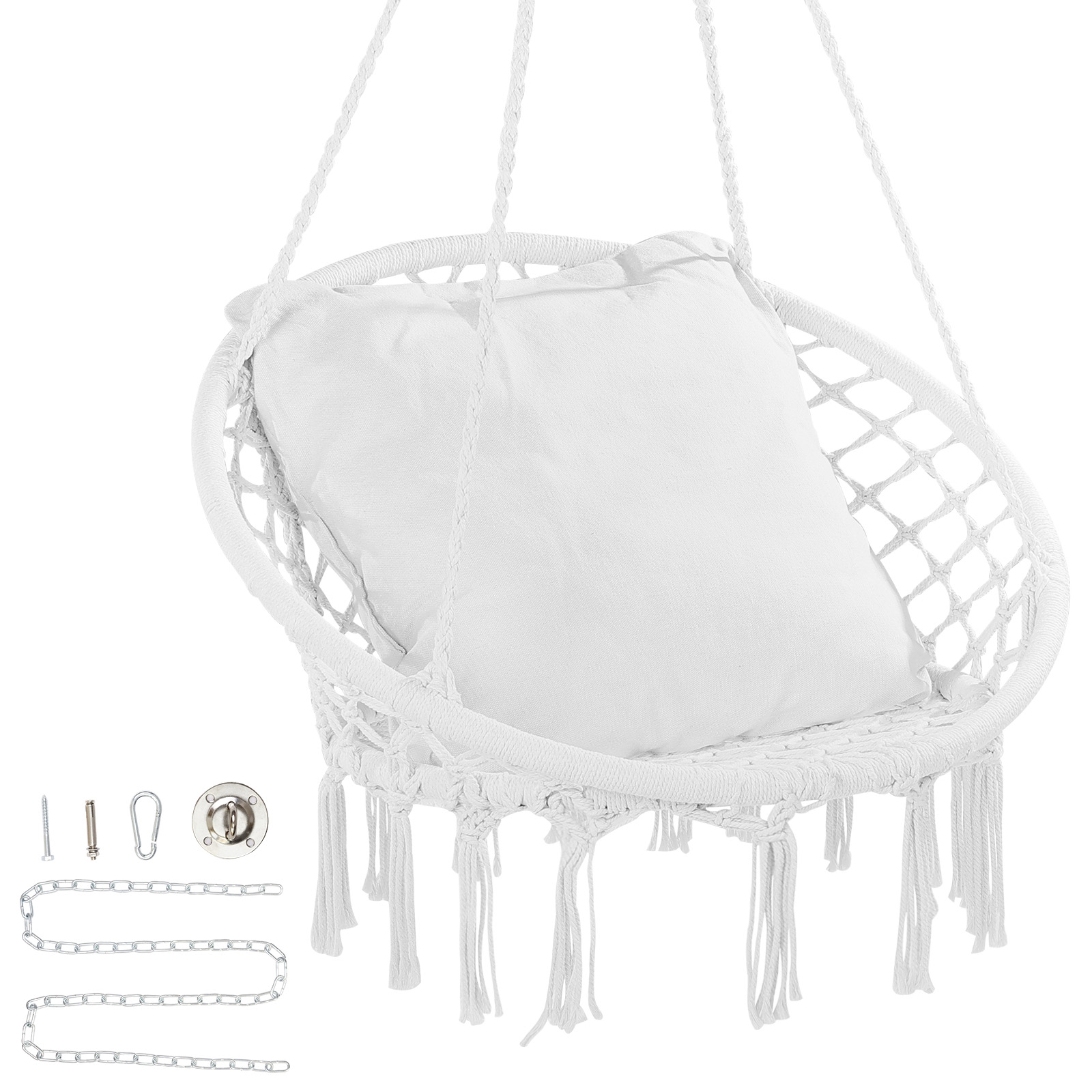 Hammock Chair Macramé Swinging Hanging Chair Outdoor Indoor