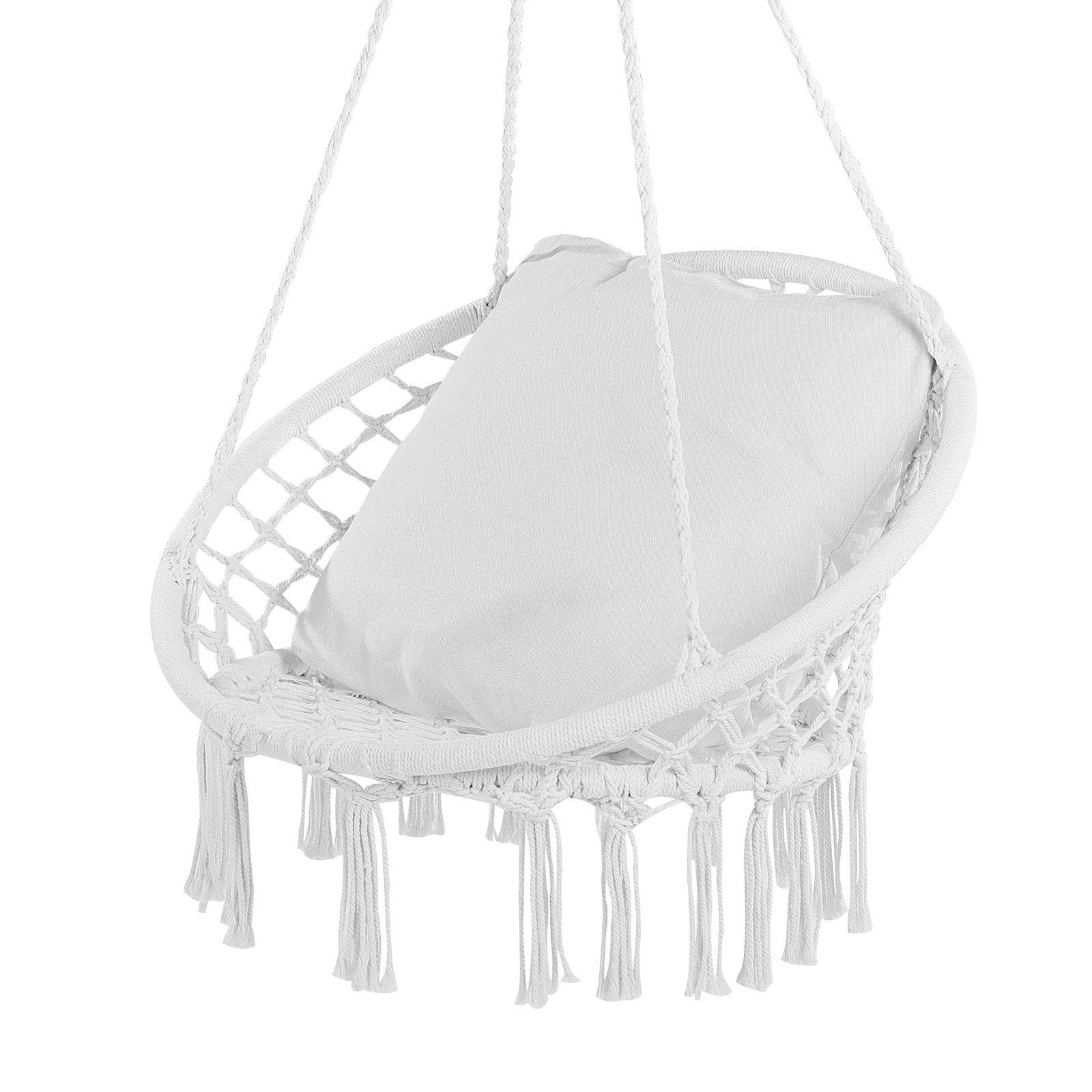 Hammock Chair Macramé Swinging Hanging Chair Outdoor Indoor