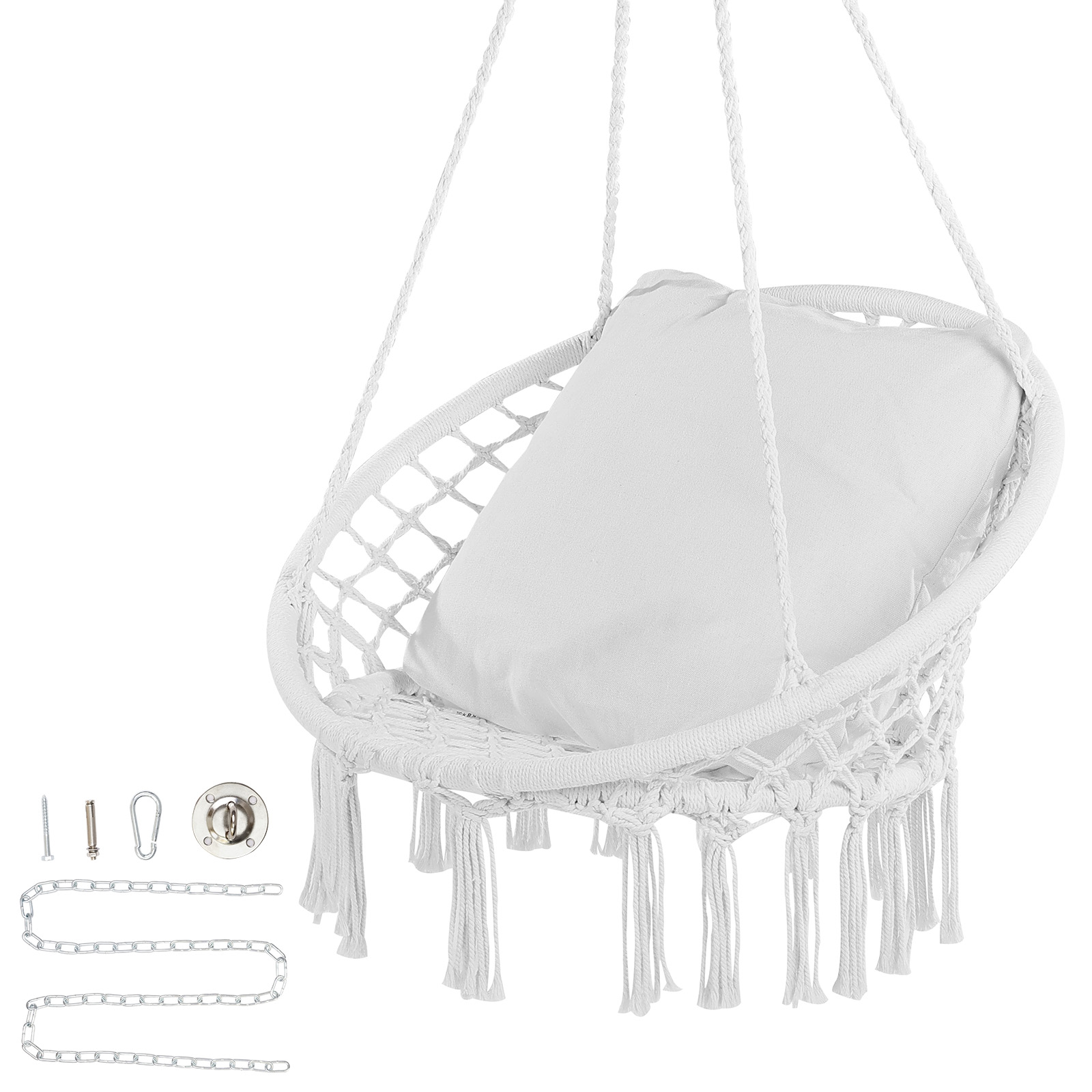 Hammock Chair Macramé Swinging Hanging Chair Outdoor Indoor