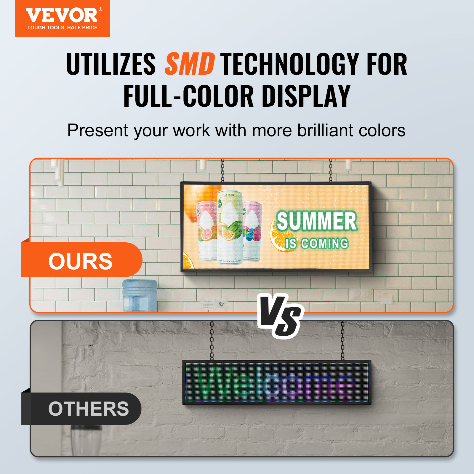 VEVOR LED Display Programmierbar Nachricht Schild 99x19cm Bewegen Beleuchtung - Bild 88 von 98