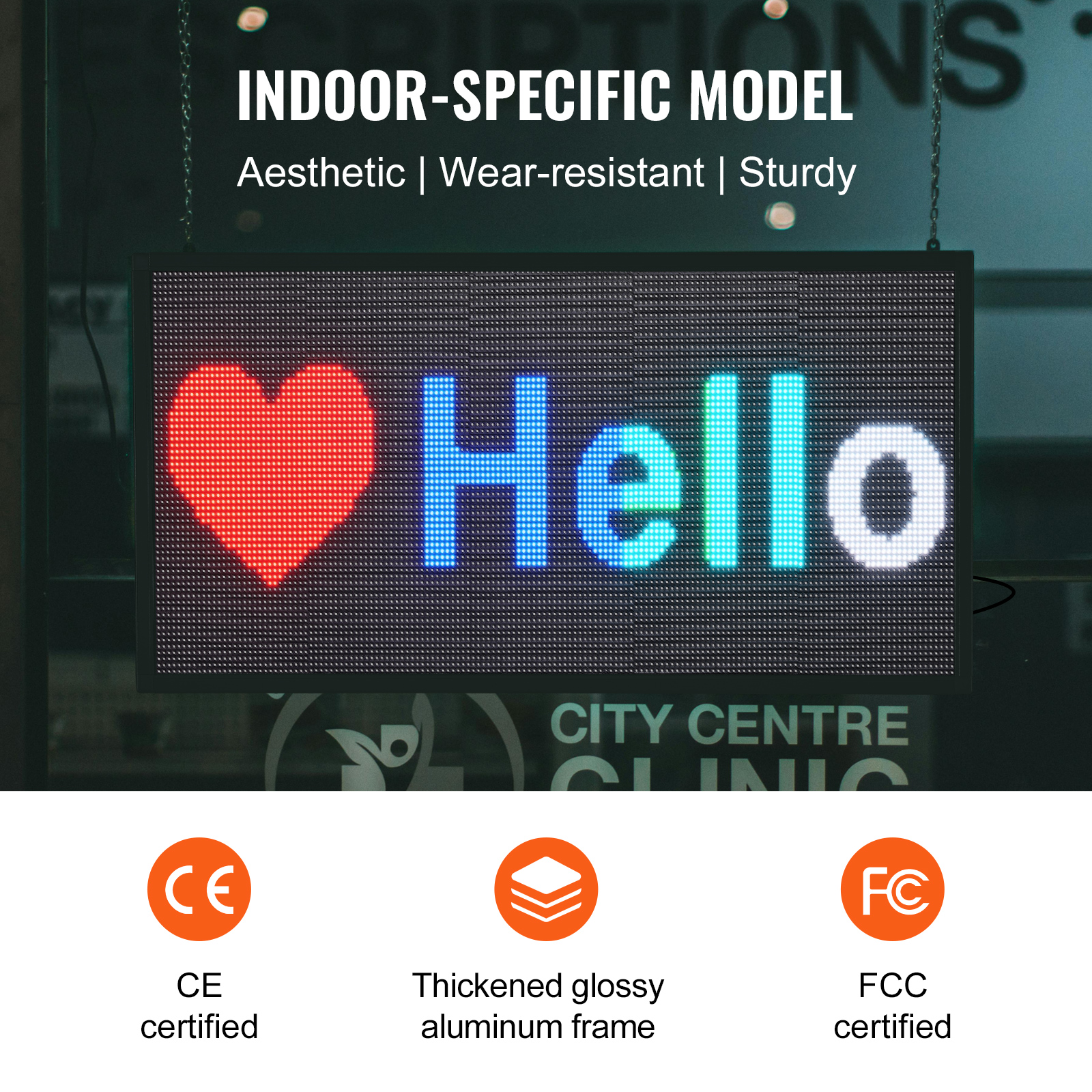 VEVOR LED Display Programmierbar Nachricht Schild 99x19cm Bewegen Beleuchtung - Bild 91 von 98