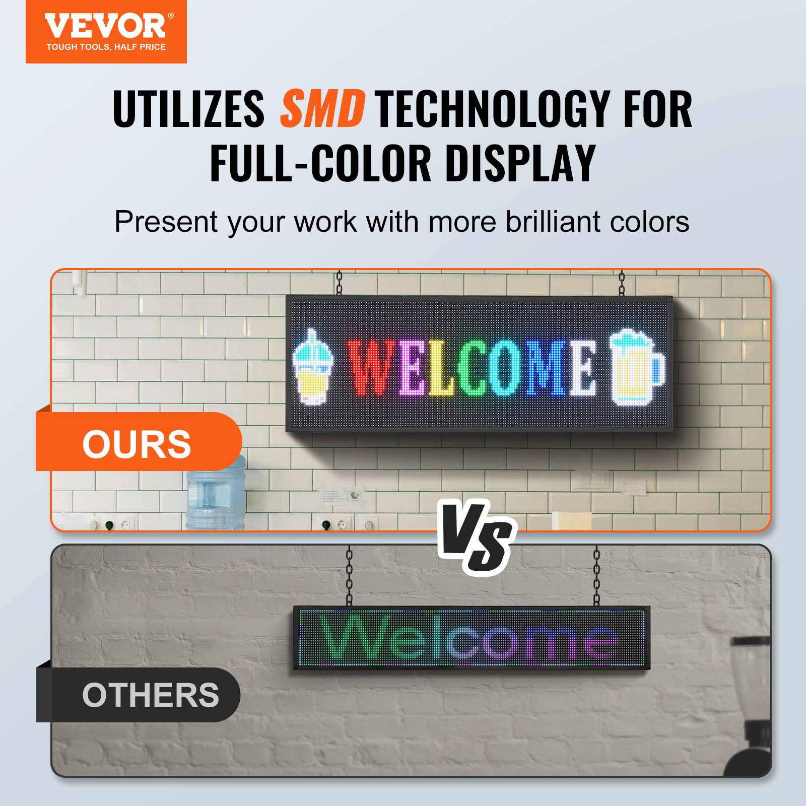 VEVOR LED Display Programmierbar Nachricht Schild 99x19cm Bewegen Beleuchtung - Bild 28 von 98