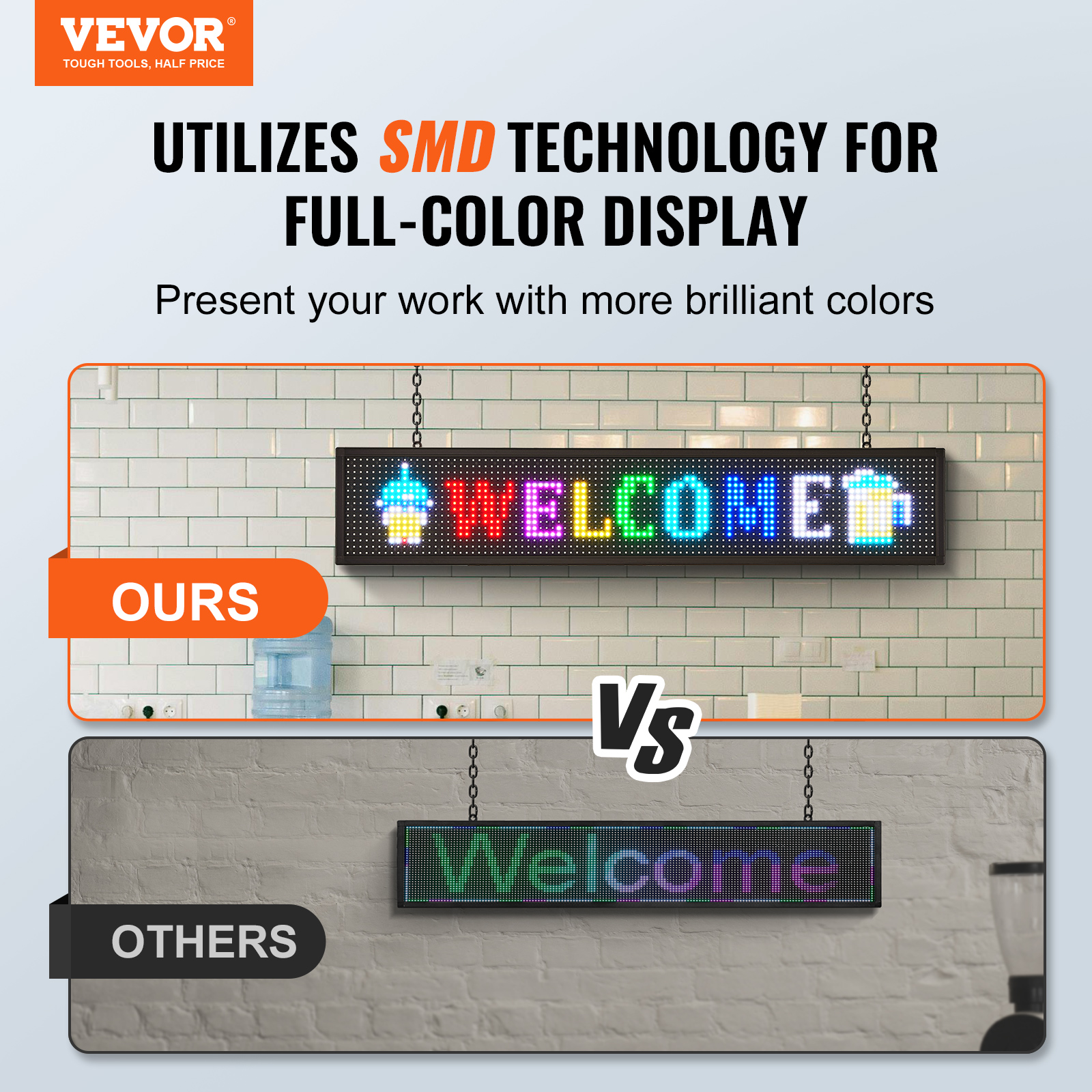 VEVOR LED Display Programmierbar Nachricht Schild 99x19cm Bewegen Beleuchtung - Bild 4 von 98