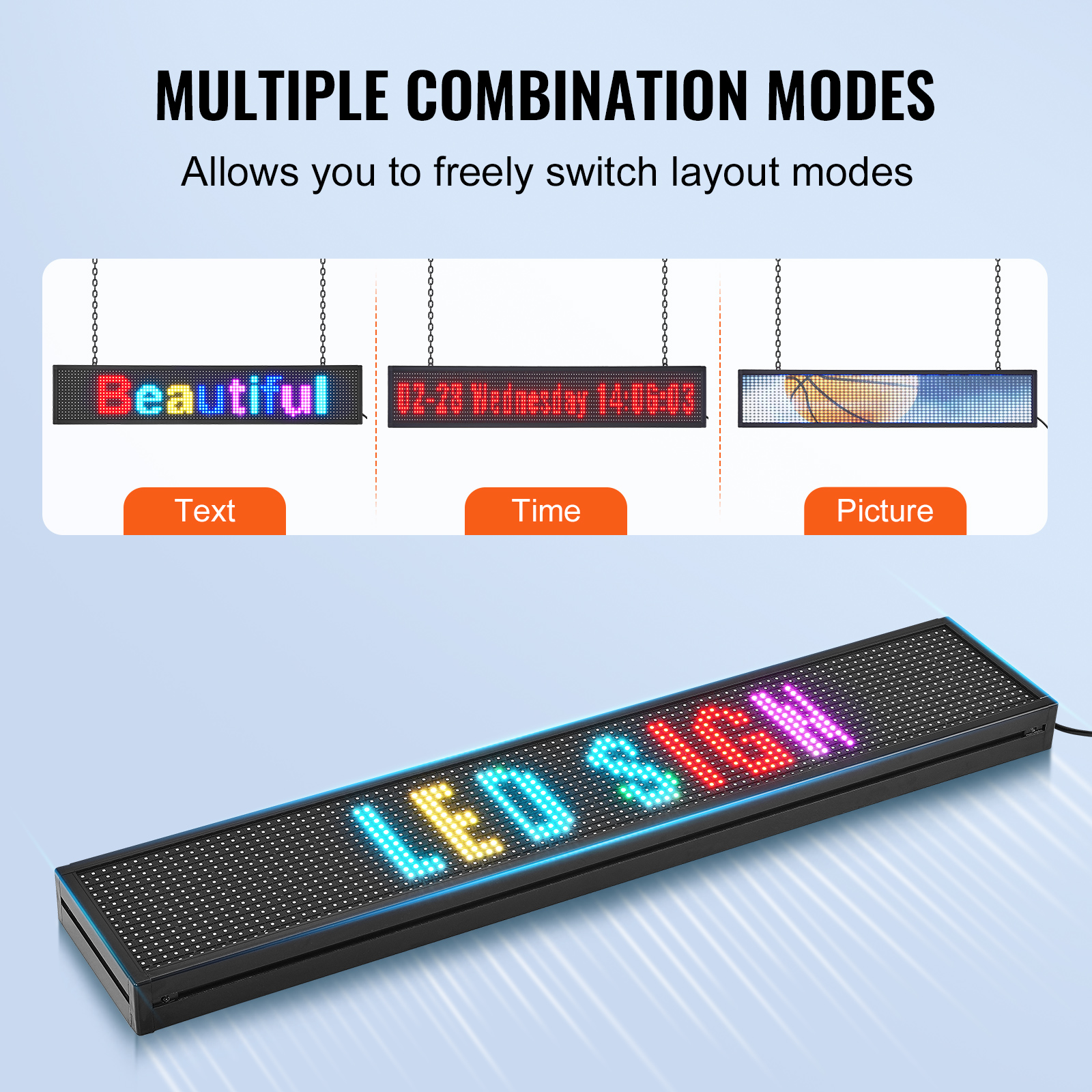 VEVOR LED Display Programmierbar Nachricht Schild 99x19cm Bewegen Beleuchtung - Bild 8 von 98