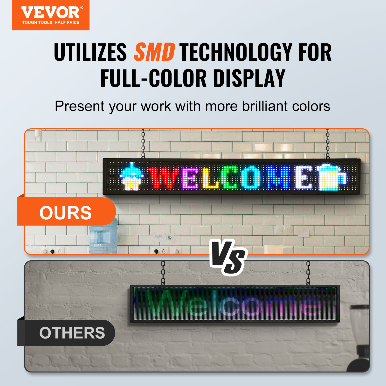 VEVOR LED Display Programmierbar Nachricht Schild 99x19cm Bewegen Beleuchtung - Bild 16 von 98