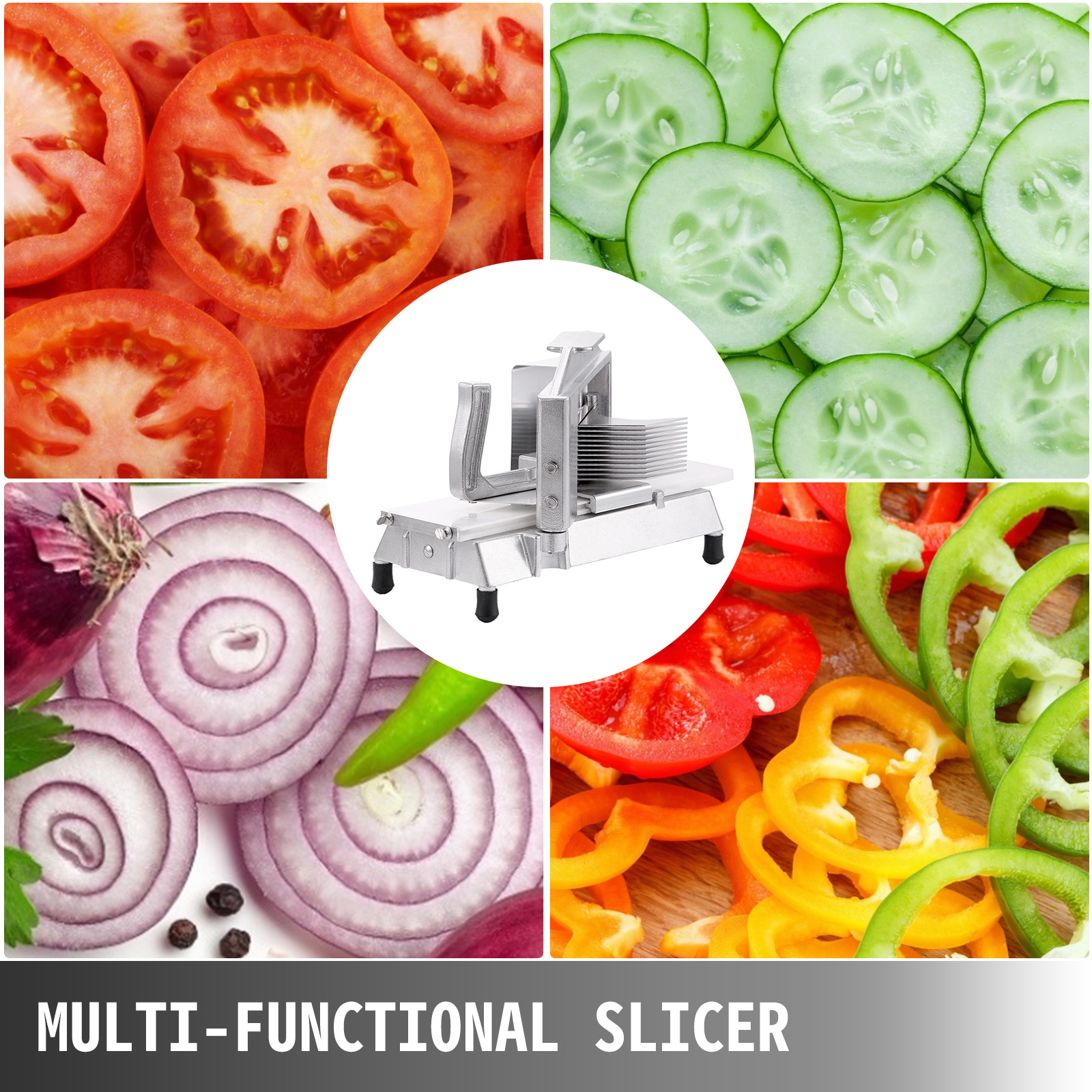 Commercial Tomato Slicer Vegetable Cutter Fruit Dicer 3/16" & 1/4" & 3/8" Manual 