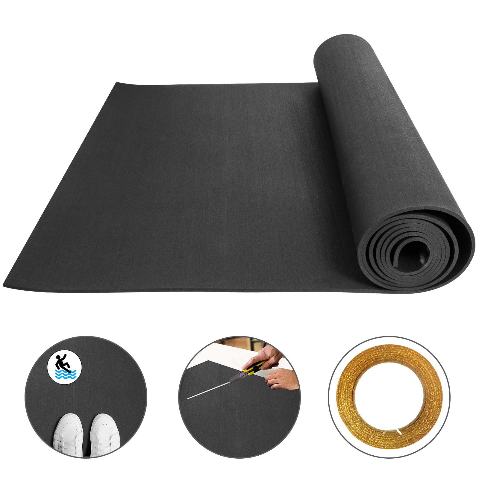 Fruitig Visa Sociologie 3.6x10.2ft 9.5mm rubberen mat op maat gesneden vloermat Trainingsmat Zwart  Duurzaam | VEVOR NL