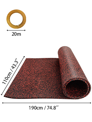 Rubber Flooring Mats Red Speckle 9.5mm 3.6'x6.2' Home Gym Durable Equipment Mat 