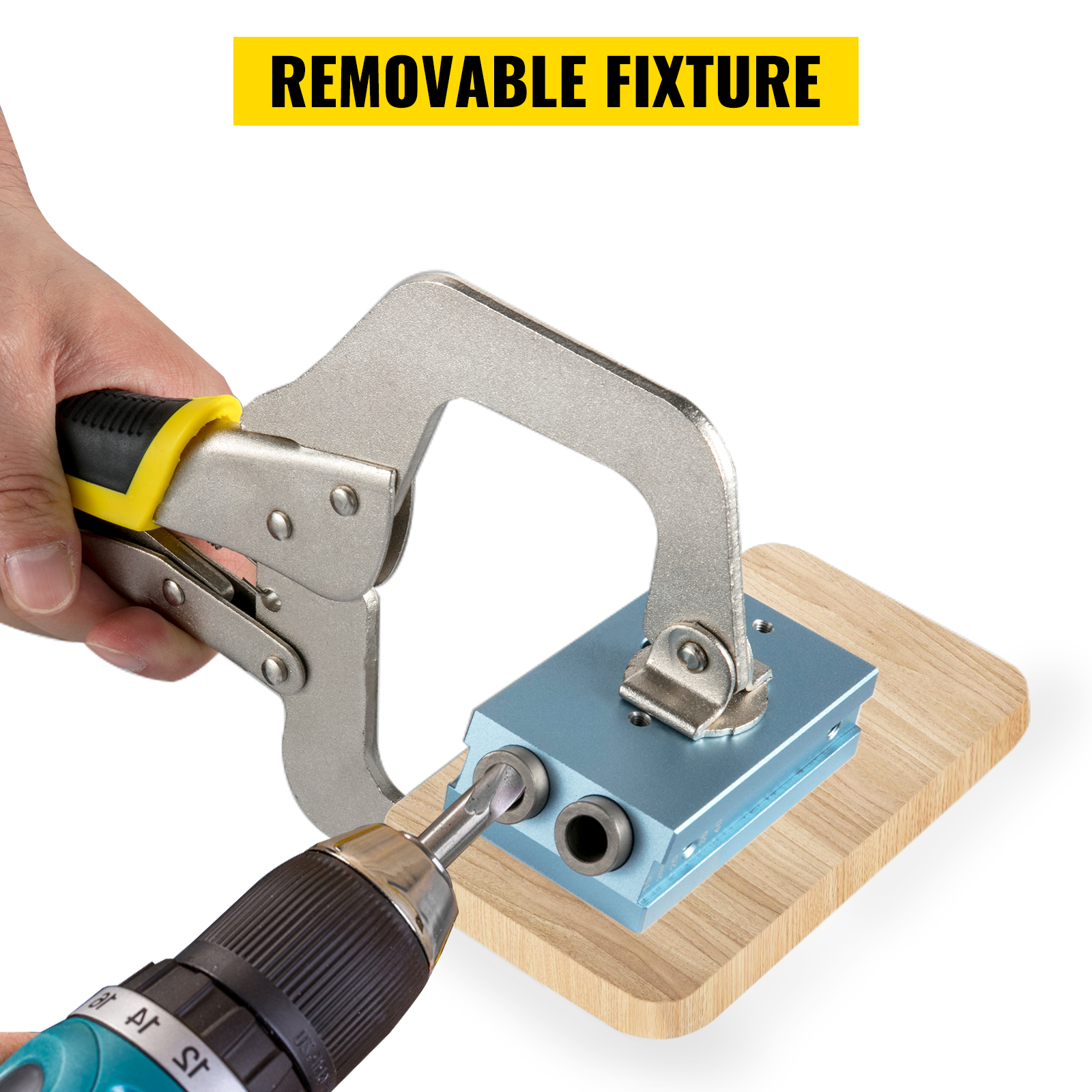 VEVOR Pocket Hole Jig Kit, Adjustable & Easy to Use Joinery Woodworking System, Professional and Upgraded Aluminum, Wood Guides Joint Angle Tool