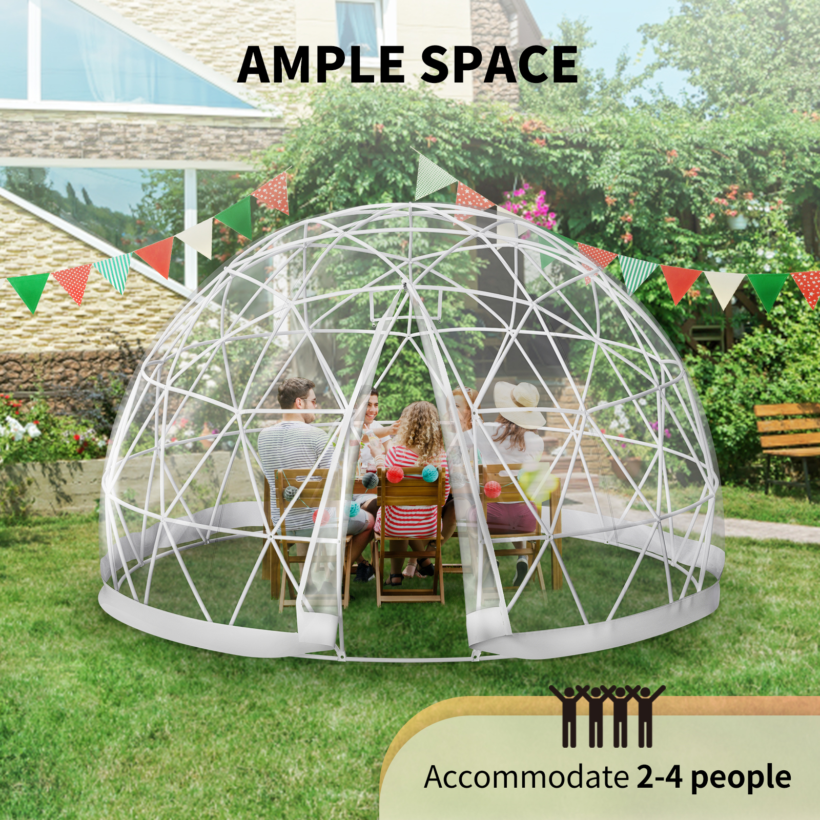 VEVOR Garden Dome 9.5 ft. x 9.5 ft. x 5.8 ft. PVC Cover Bubble Tent Igloo  Dome with Garden Dome Mesh for Backyard, Clear XKZPZT9.5FT000001V0 - The  Home Depot