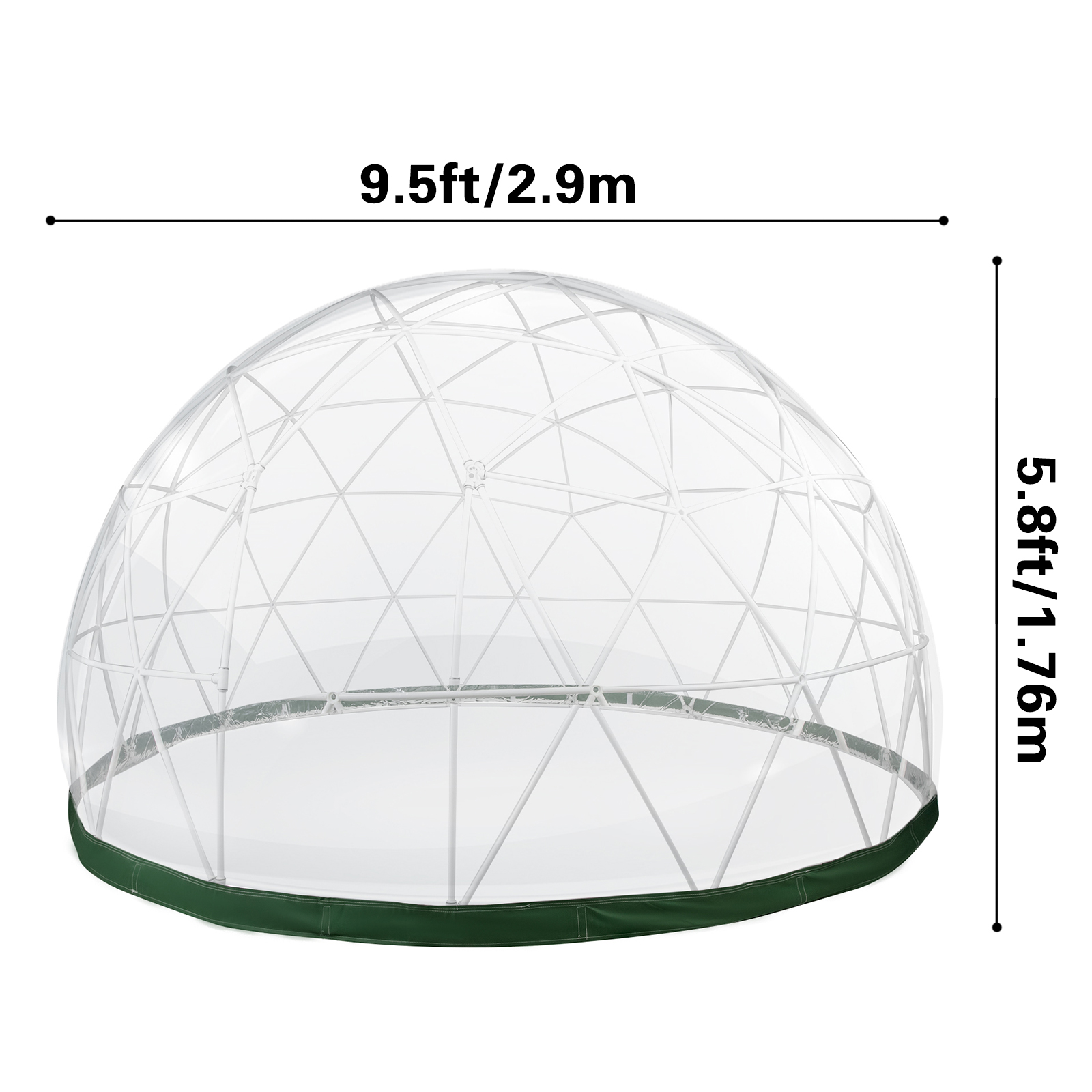 VEVOR IGLOO A Cupola Tenda A Bolle Serra 9.5ft/12ft PVC IGLOO cupola