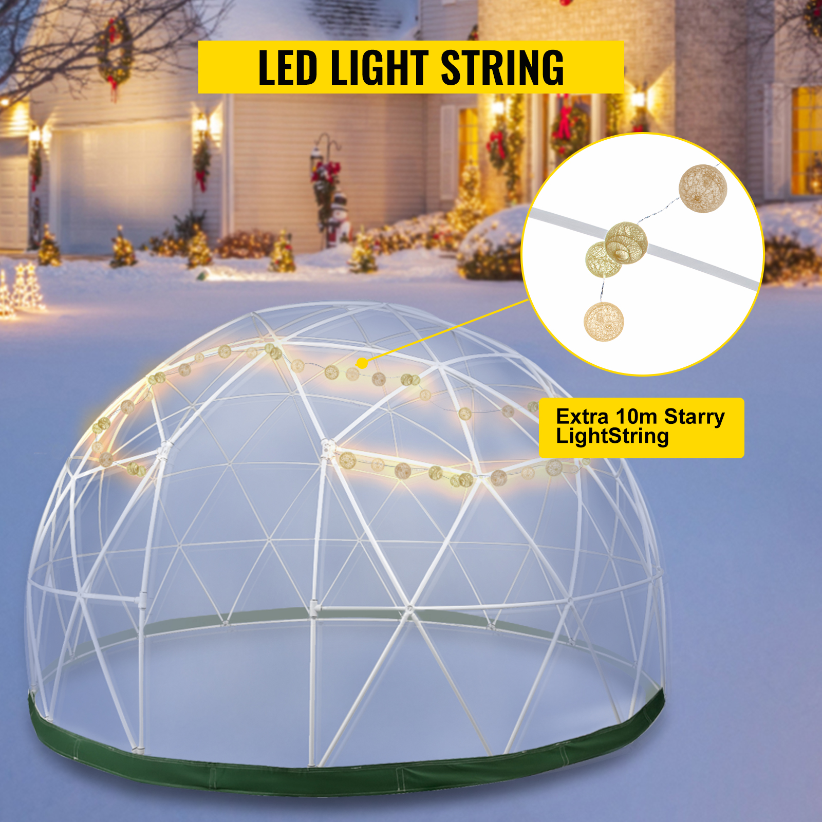 VEVOR Garden Dome 9.5ft Geodesic Dome with PVC Cover and Garden Dome