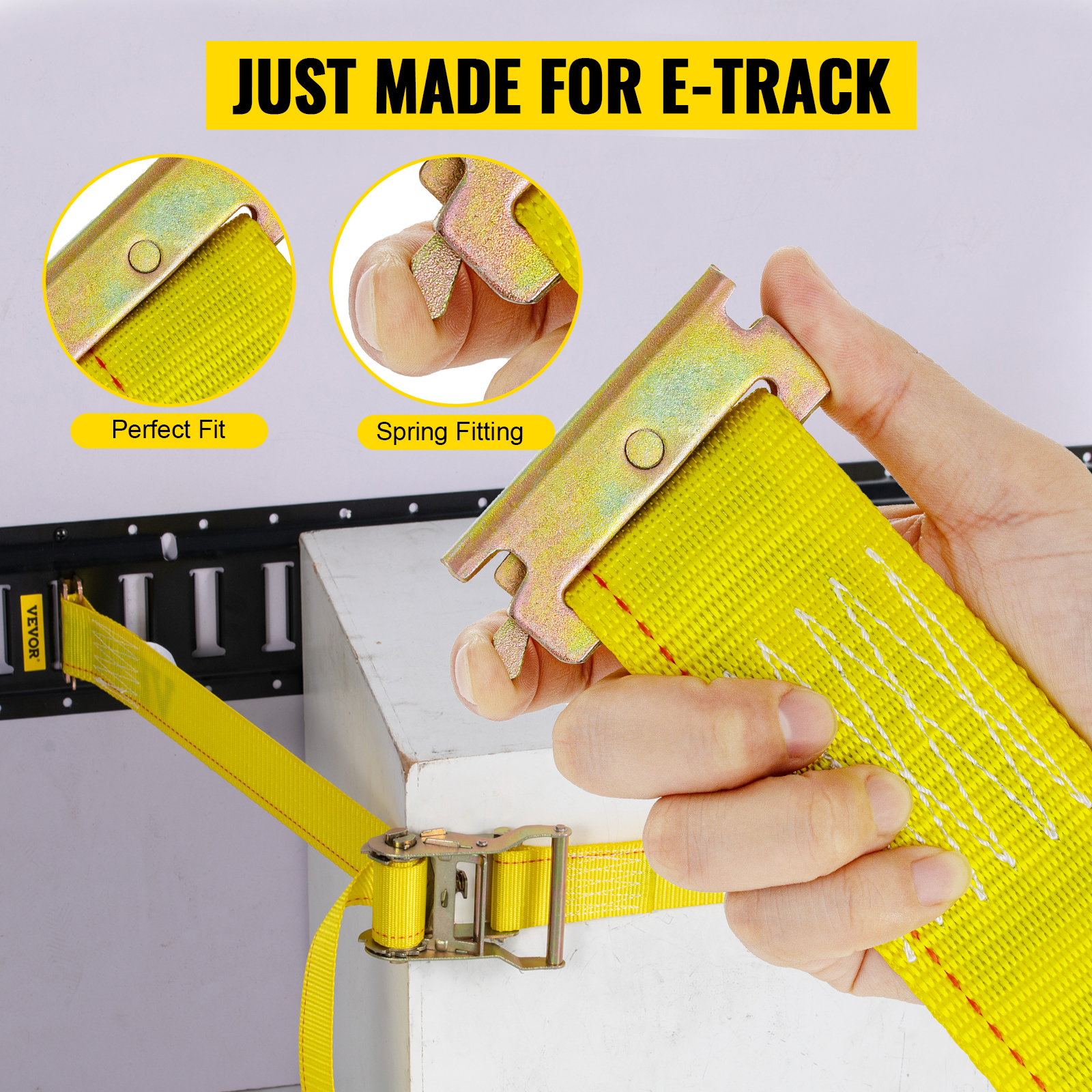 VEVOR E-Track Ratchet Strap, 18 Pack 2 x 15' E Track Straps 4400