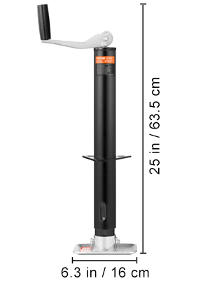 Martinetti Stabilizzatori Per Rimorchio Telescopici - Regolabili 11,4-17,9 Pollici, Capacit&agrave; 650 Kg, Antiruggine