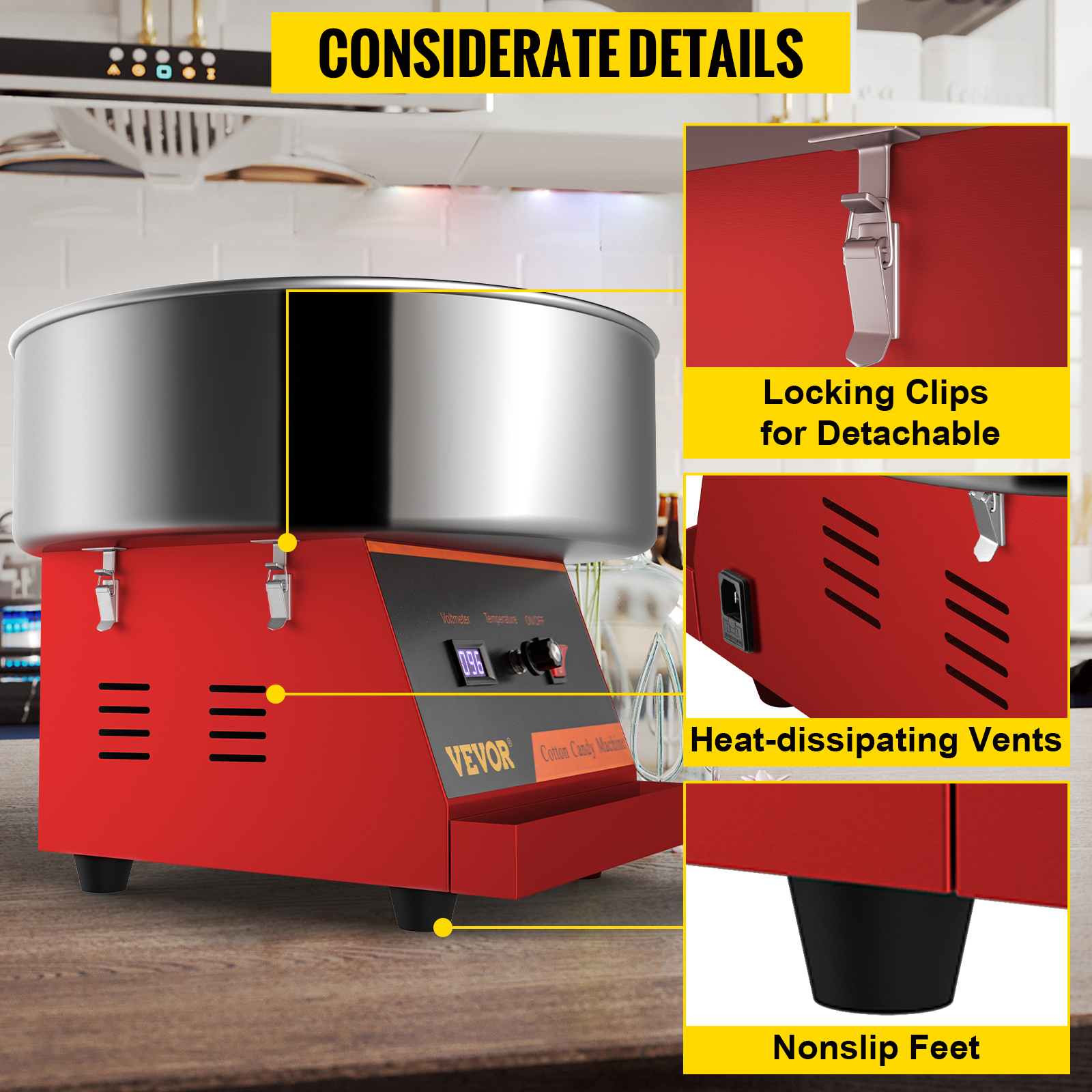 Cotton Candy Machine,19.7'' Bowl,Red
