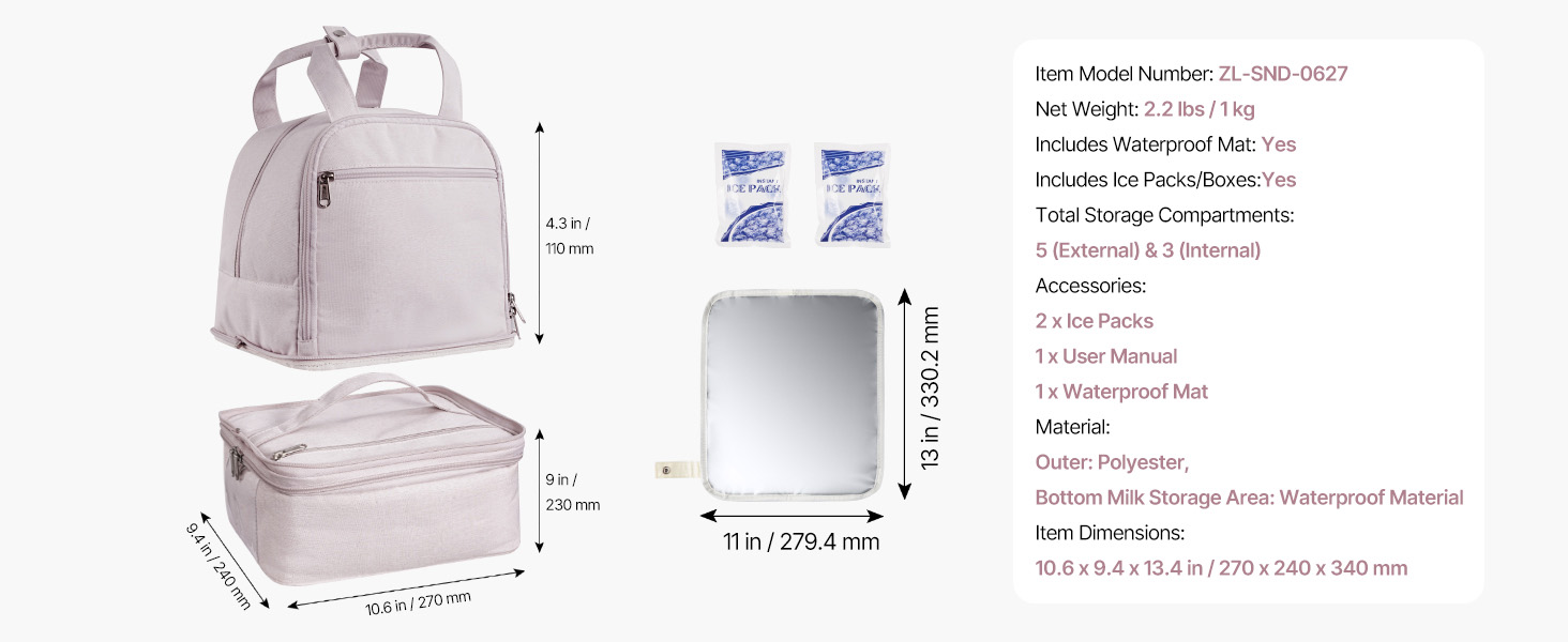 breast pump backpack pink