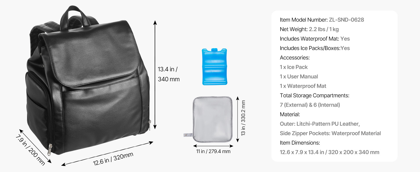 Black breast pump backpack design