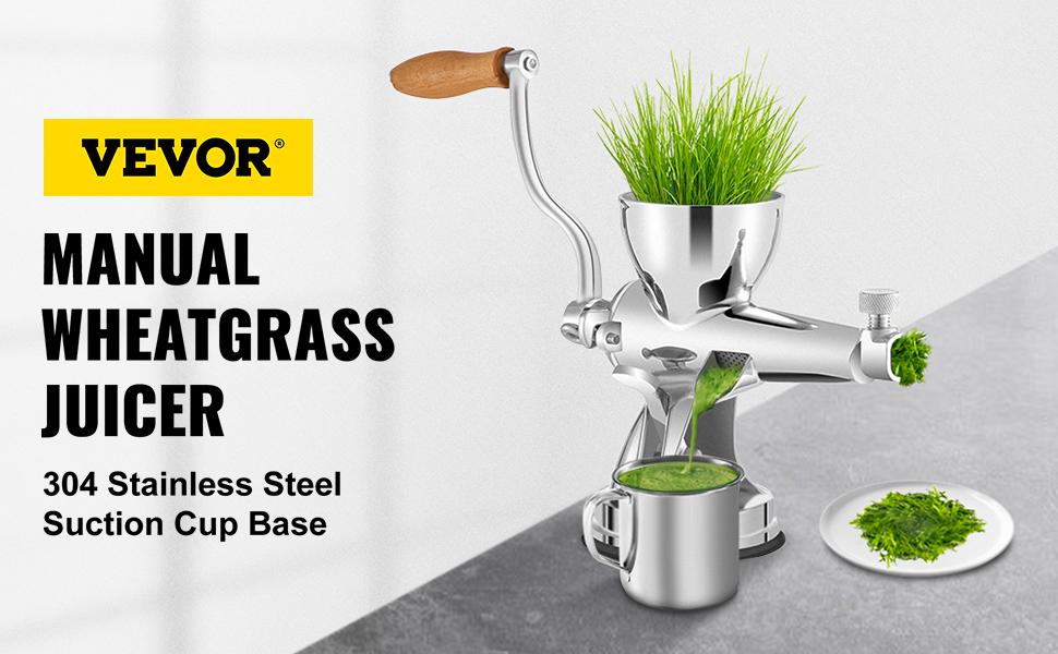 Manual Wheatgrass Juicer,304 Stainless Steel,2 Fixing Methods