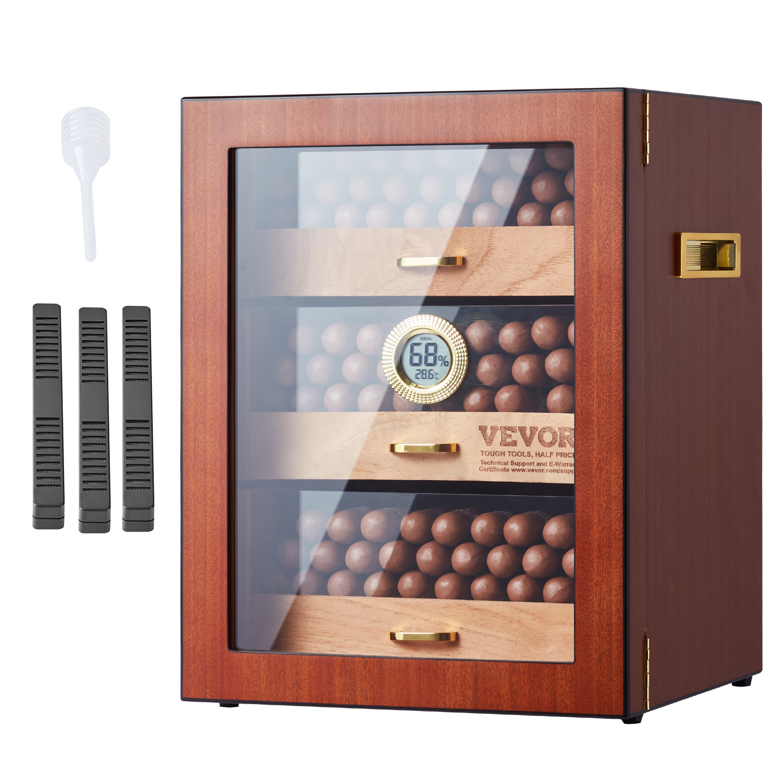 VEVOR 10-25 - 100-150 Zigarren Humidor Glasstop Zeder Zigarren Aufbewahrungsbox - Bild 63 von 74