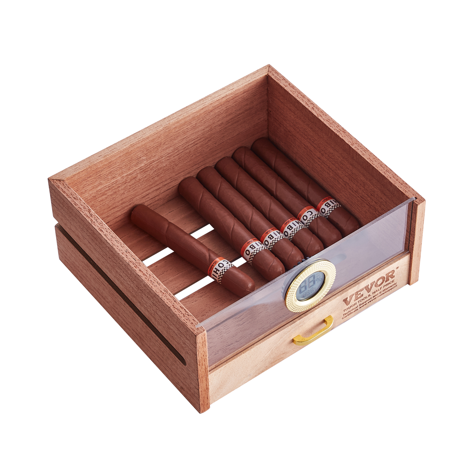 VEVOR 10-25 - 100-150 Zigarren Humidor Glasstop Zeder Zigarren Aufbewahrungsbox - Bild 72 von 74