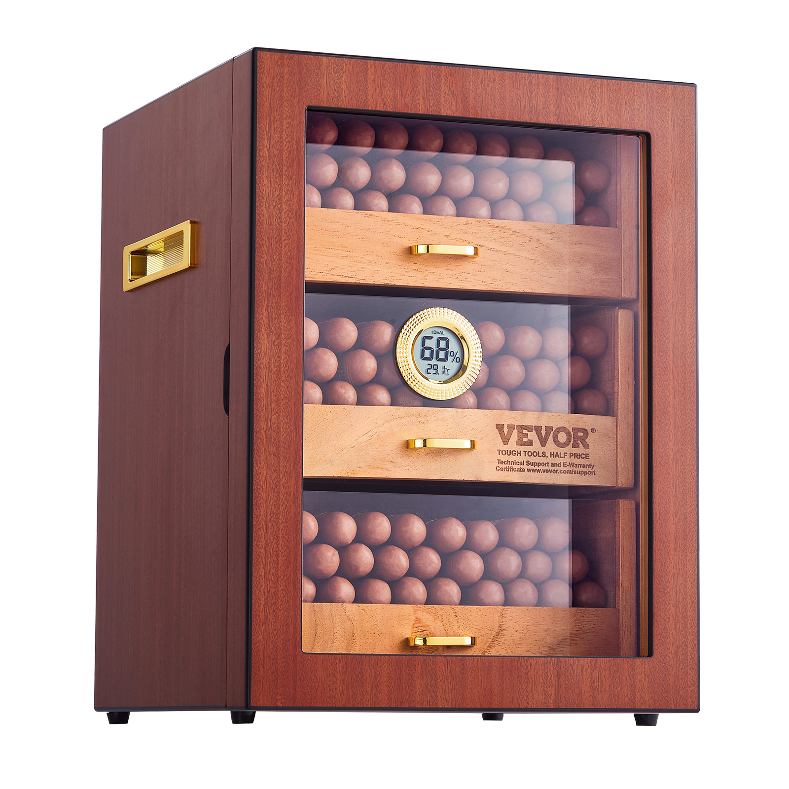 VEVOR 10-25 - 100-150 Zigarren Humidor Glasstop Zeder Zigarren Aufbewahrungsbox - Bild 73 von 74