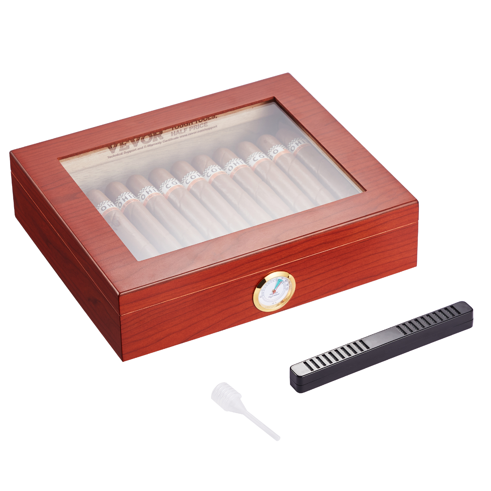 VEVOR 10-25 - 100-150 Zigarren Humidor Glasstop Zeder Zigarren Aufbewahrungsbox - Bild 27 von 74