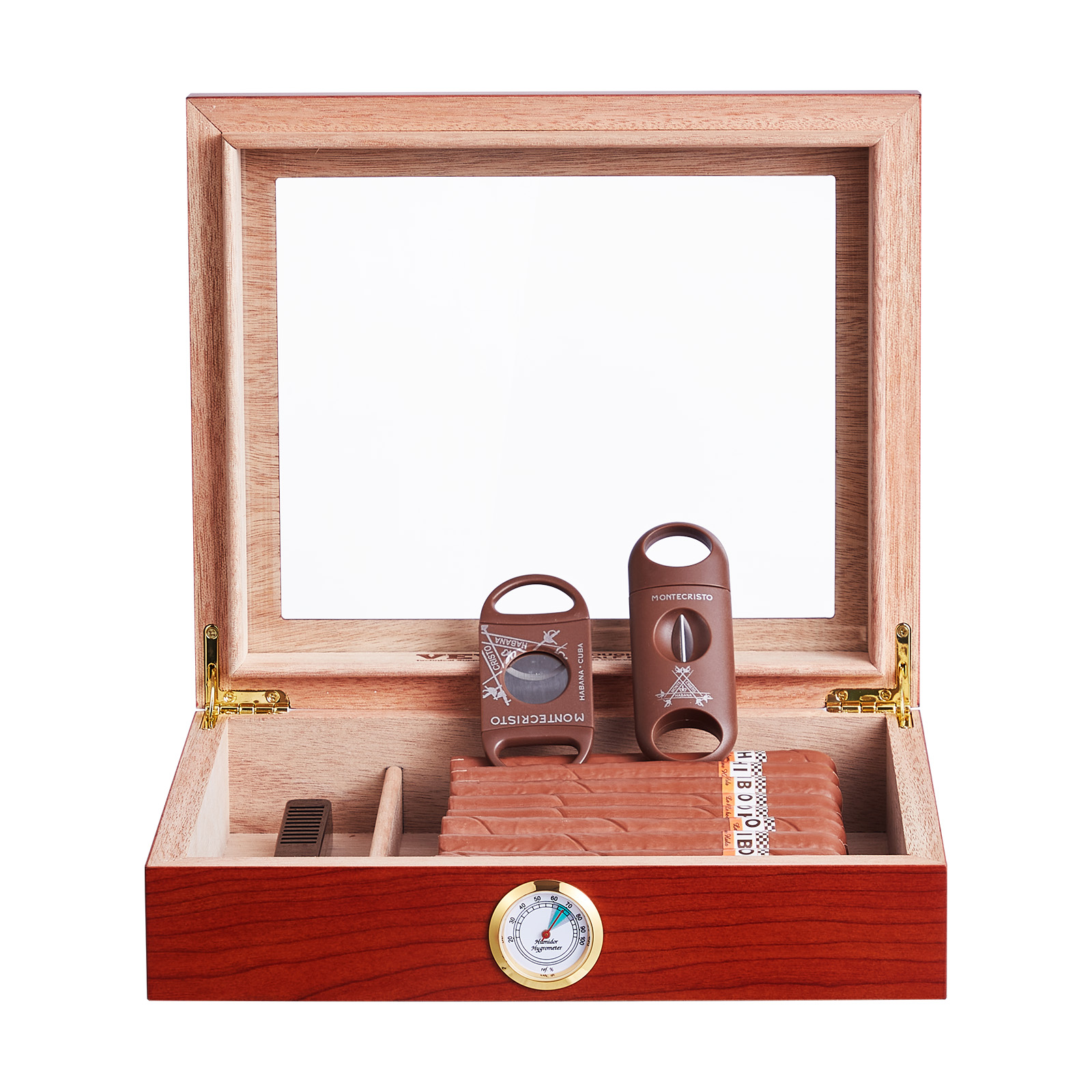 VEVOR 10-25 - 100-150 Zigarren Humidor Glasstop Zeder Zigarren Aufbewahrungsbox - Bild 38 von 74