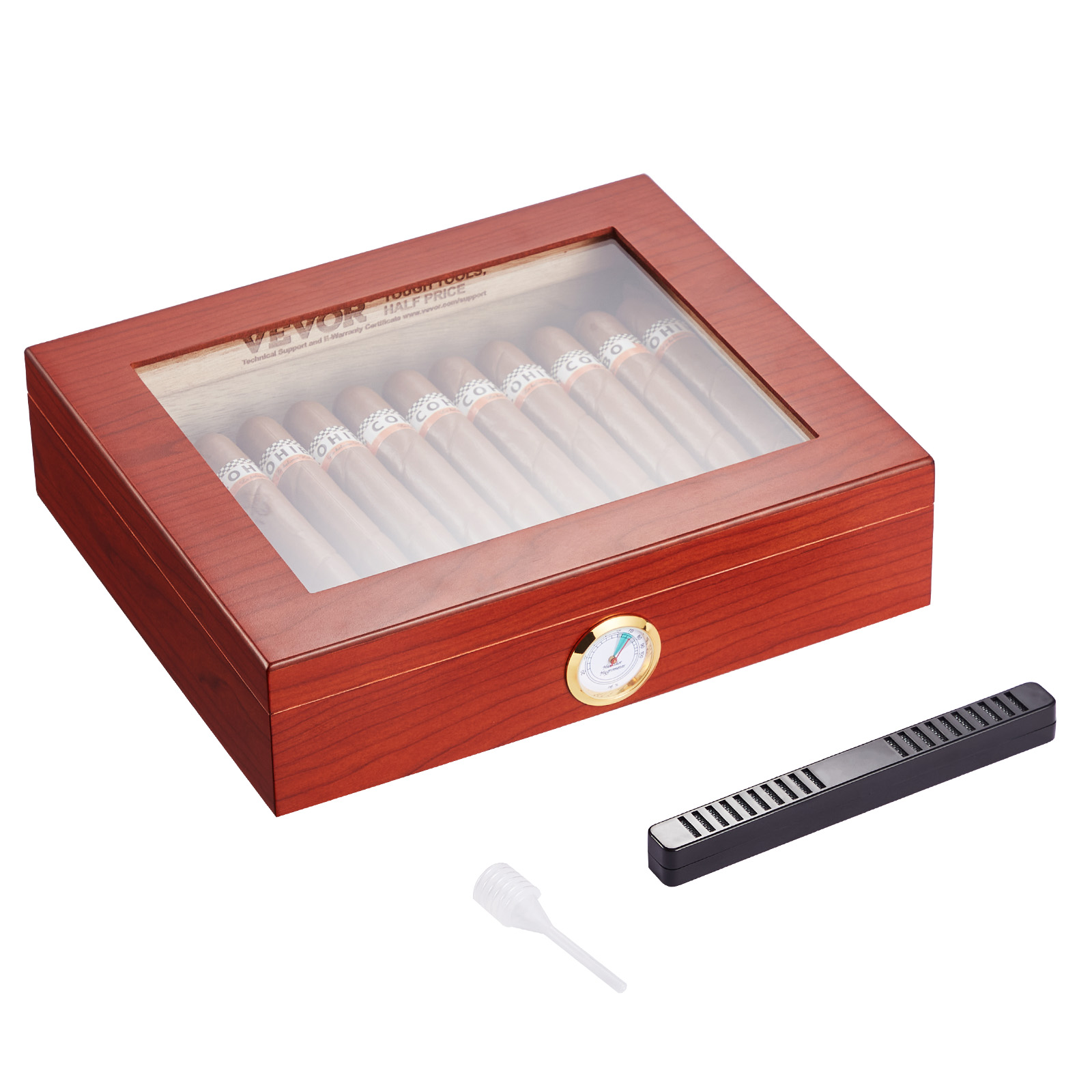 VEVOR 10-25 - 100-150 Zigarren Humidor Glasstop Zeder Zigarren Aufbewahrungsbox - Bild 35 von 74