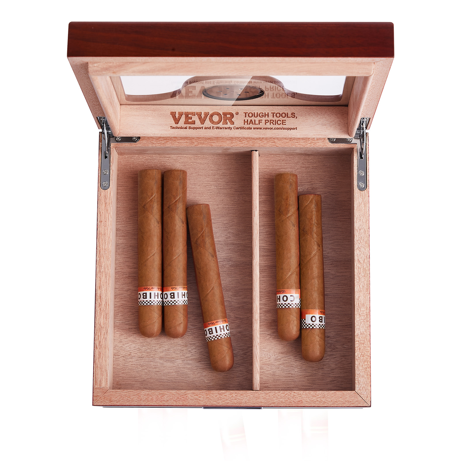 VEVOR 10-25 - 100-150 Zigarren Humidor Glasstop Zeder Zigarren Aufbewahrungsbox - Bild 24 von 74