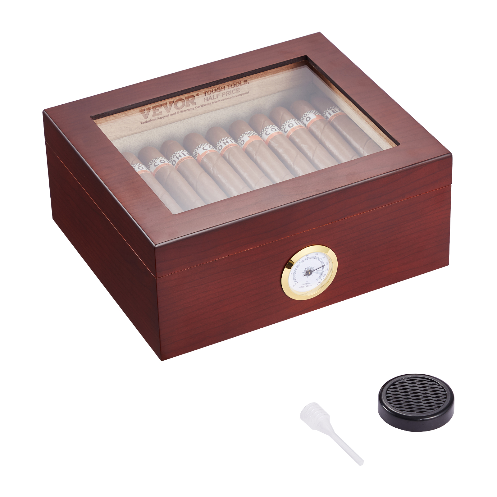 VEVOR 10-25 - 100-150 Zigarren Humidor Glasstop Zeder Zigarren Aufbewahrungsbox - Bild 3 von 74