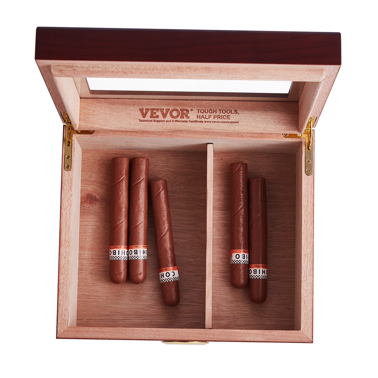 VEVOR 10-25 - 100-150 Zigarren Humidor Glasstop Zeder Zigarren Aufbewahrungsbox - Bild 12 von 74