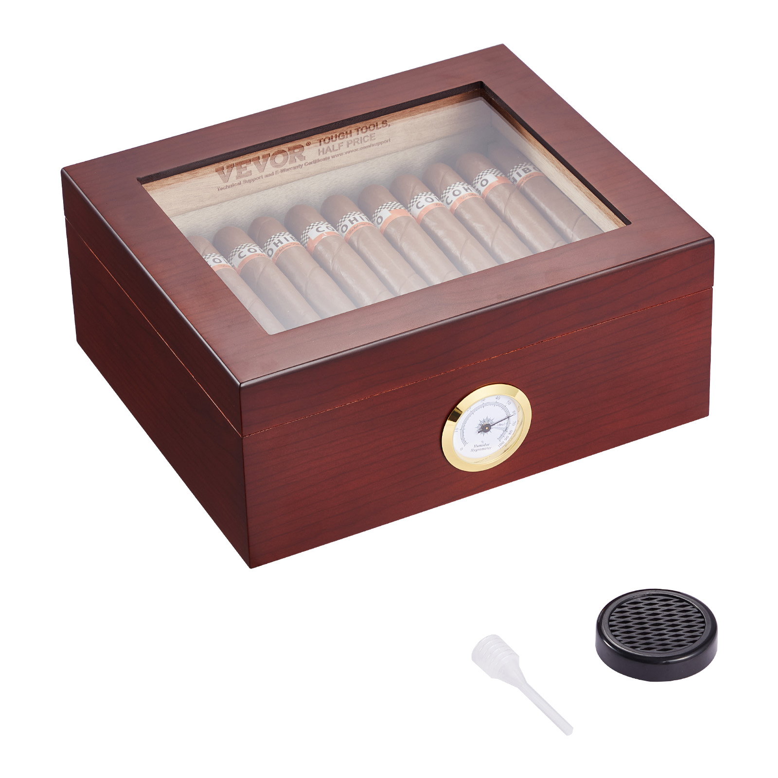 VEVOR 10-25 - 100-150 Zigarren Humidor Glasstop Zeder Zigarren Aufbewahrungsbox - Bild 11 von 74