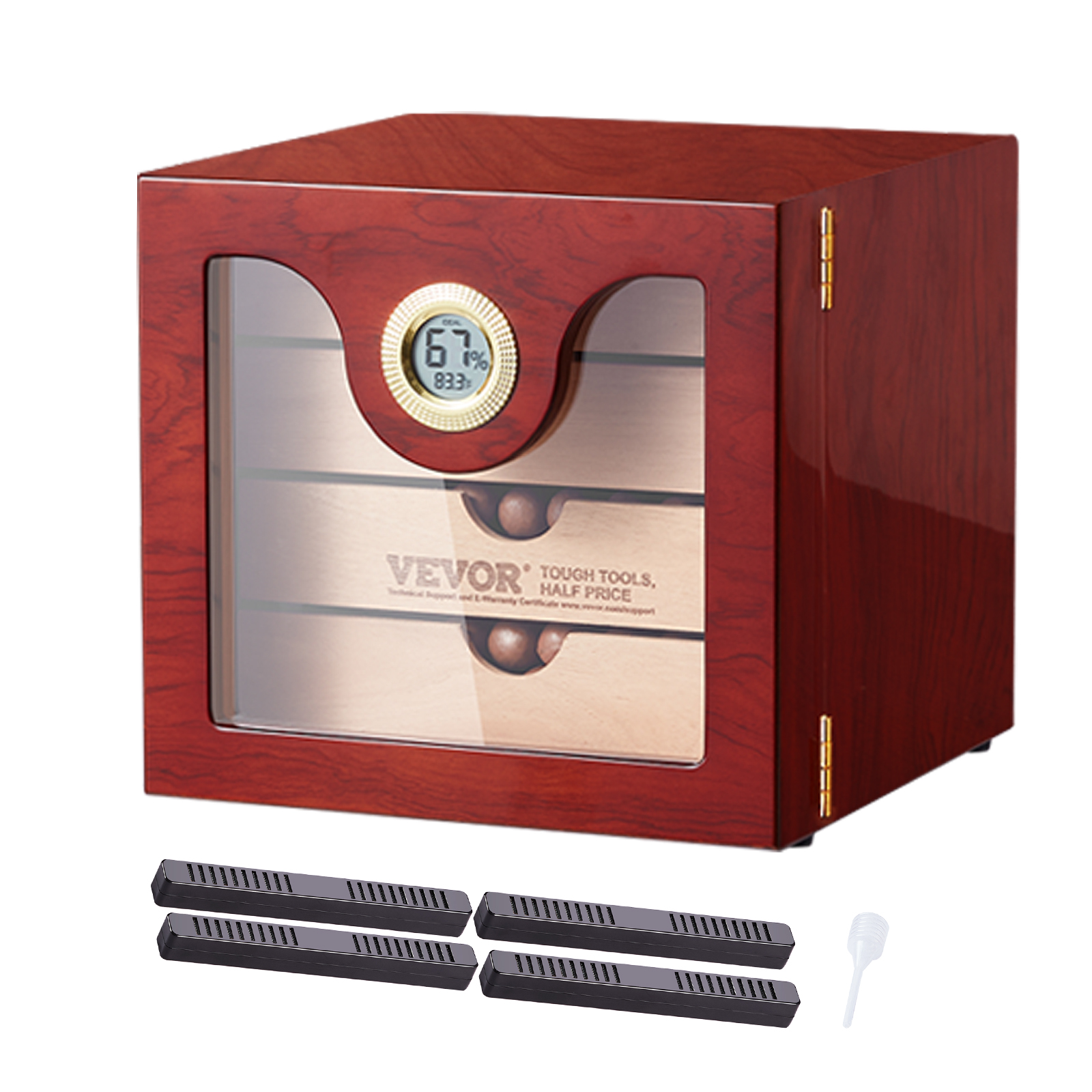 VEVOR 10-25 - 100-150 Zigarren Humidor Glasstop Zeder Zigarren Aufbewahrungsbox - Bild 39 von 74