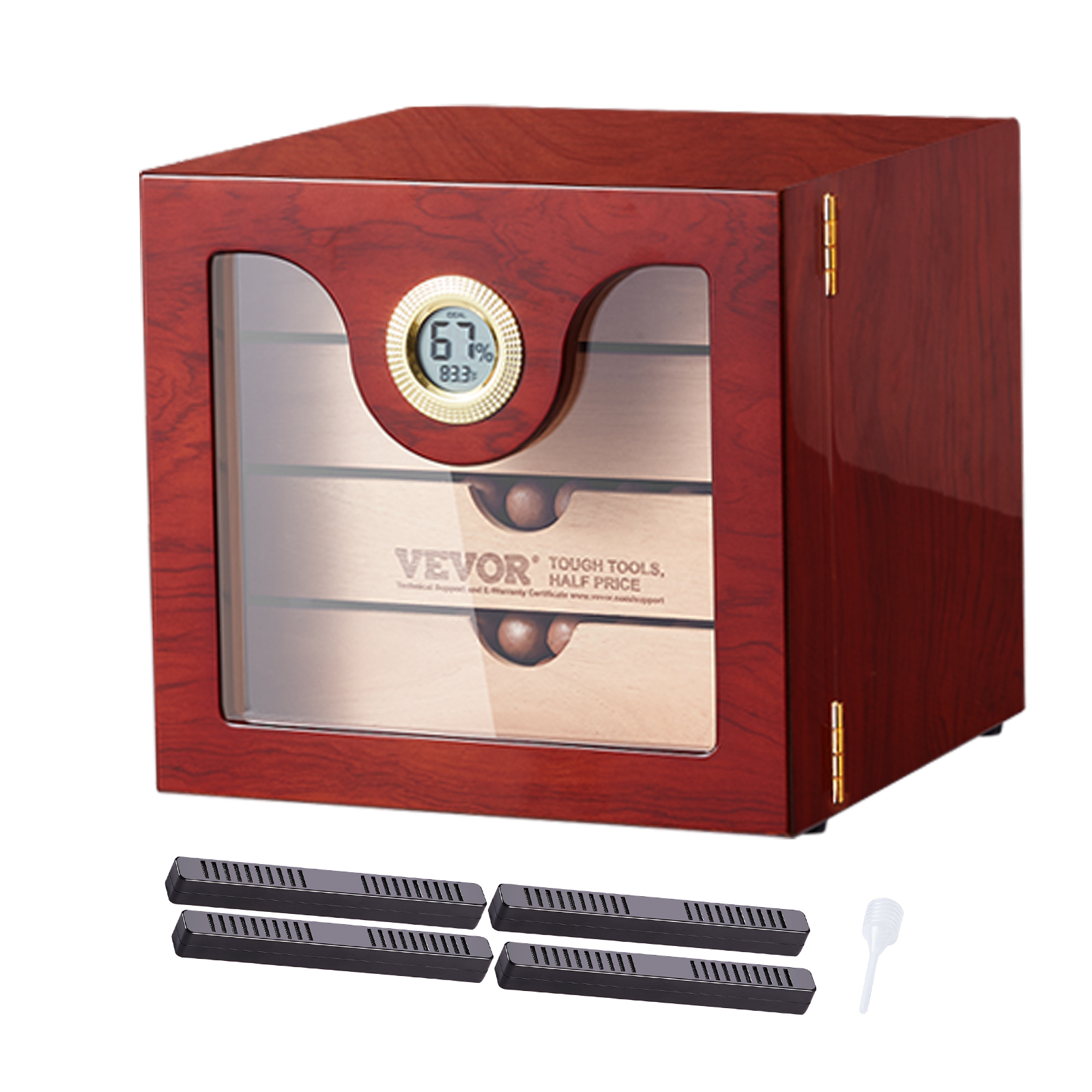 VEVOR 10-25 - 100-150 Zigarren Humidor Glasstop Zeder Zigarren Aufbewahrungsbox - Bild 47 von 74